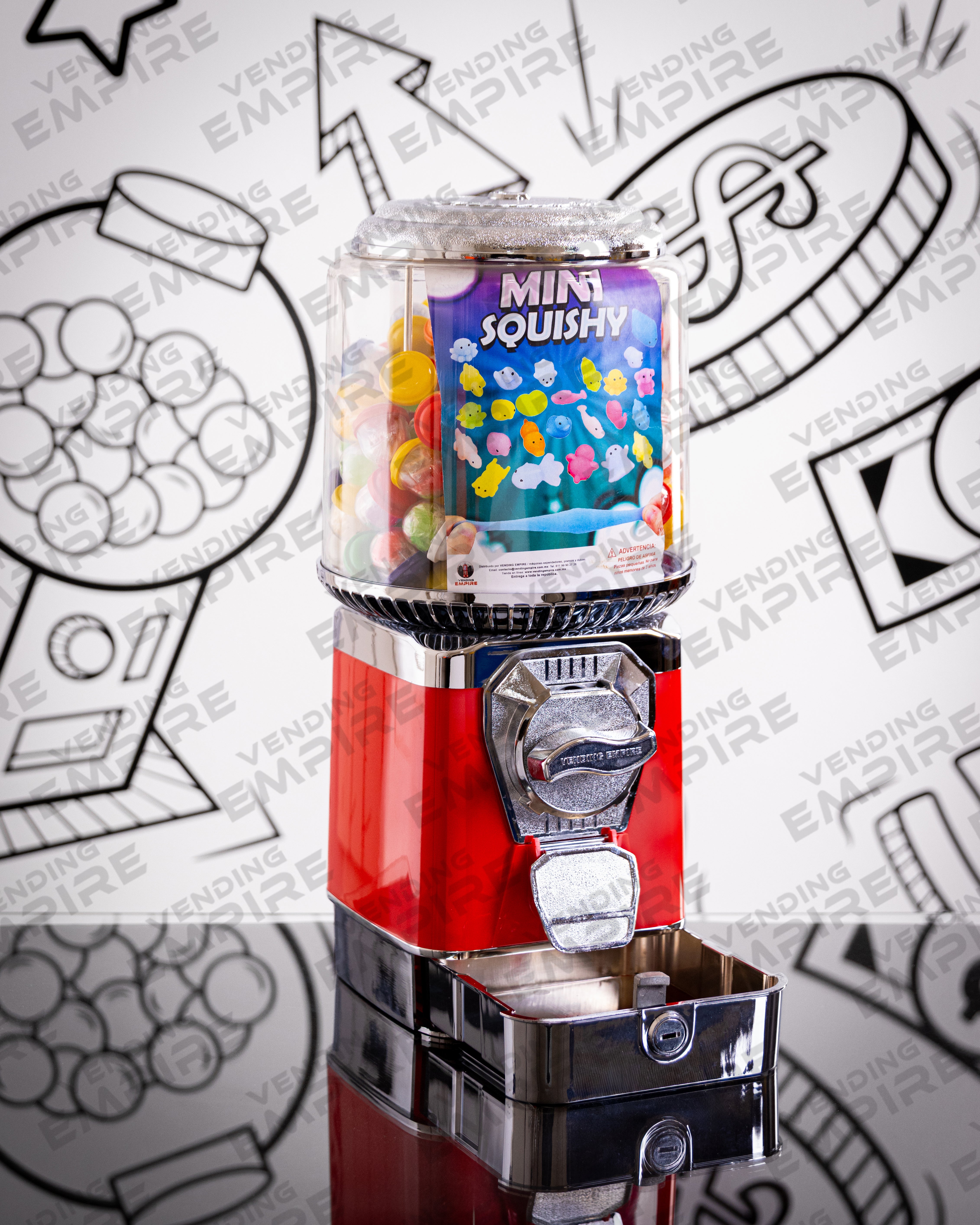 Maquina Chiclera Vending Empire Suprema c/ caja para recoger las monedas Nueva