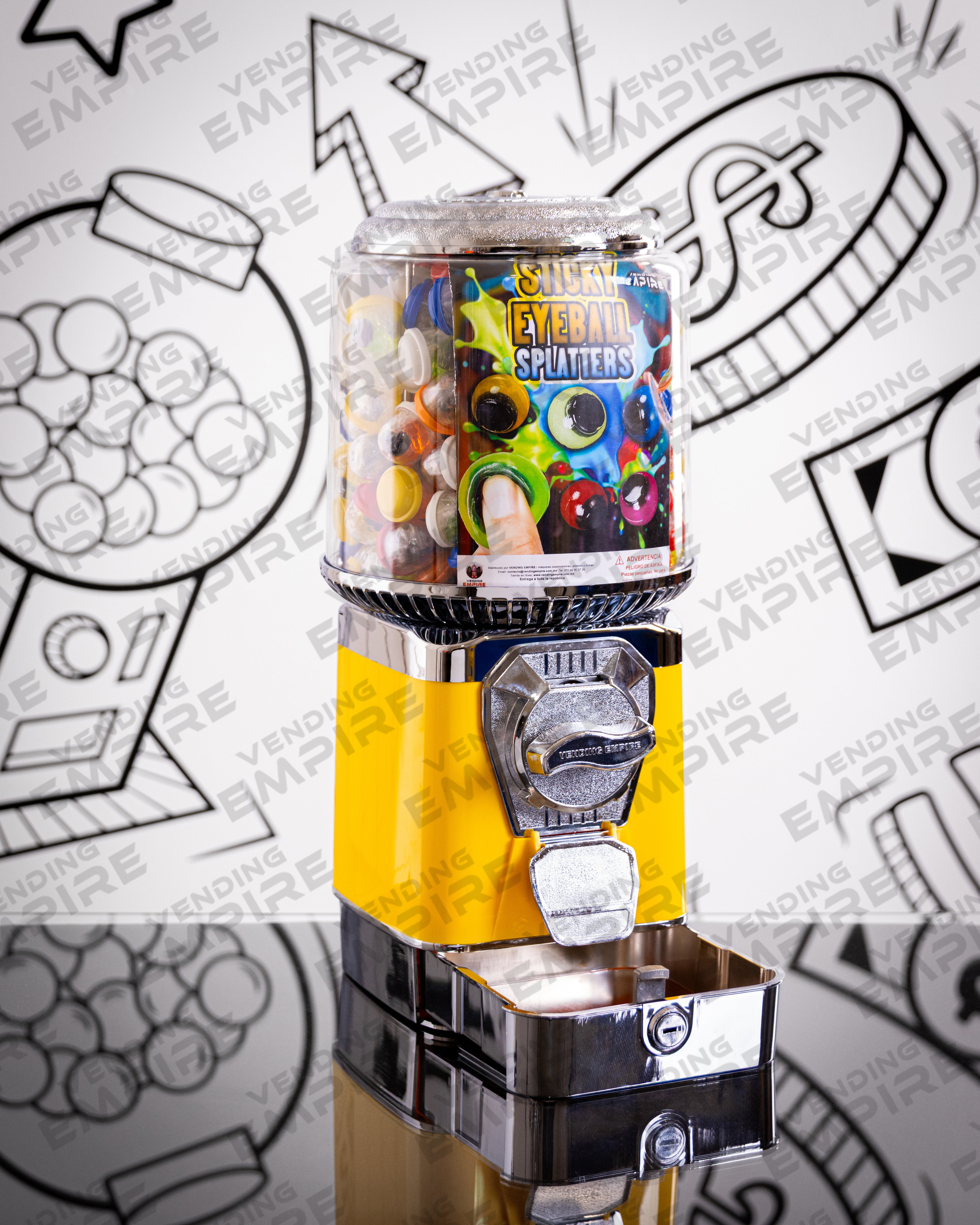 Maquina Chiclera Vending Empire Suprema c/ caja para recoger las monedas Nueva