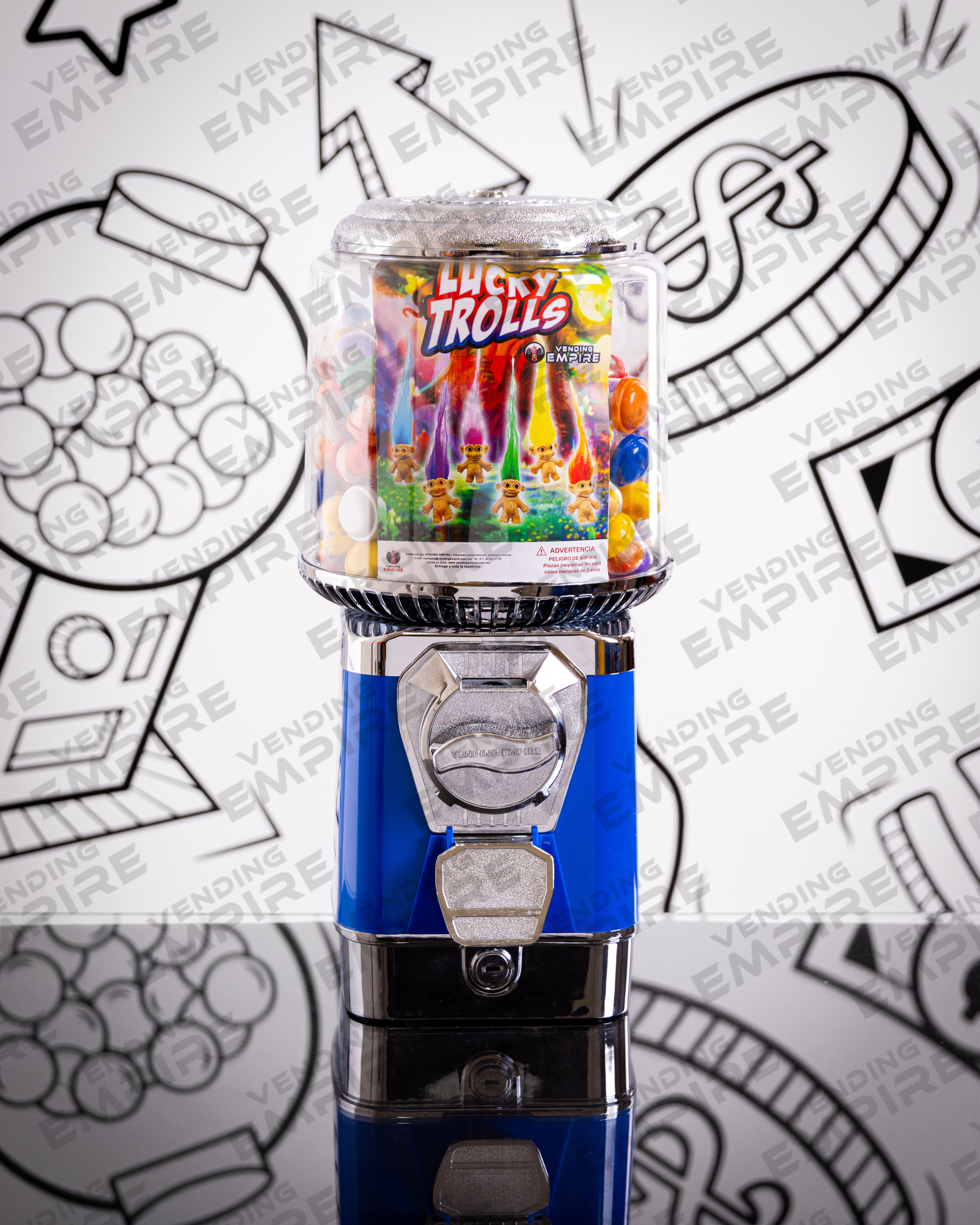 Maquina Chiclera Vending Empire Suprema c/ caja para recoger las monedas Nueva
