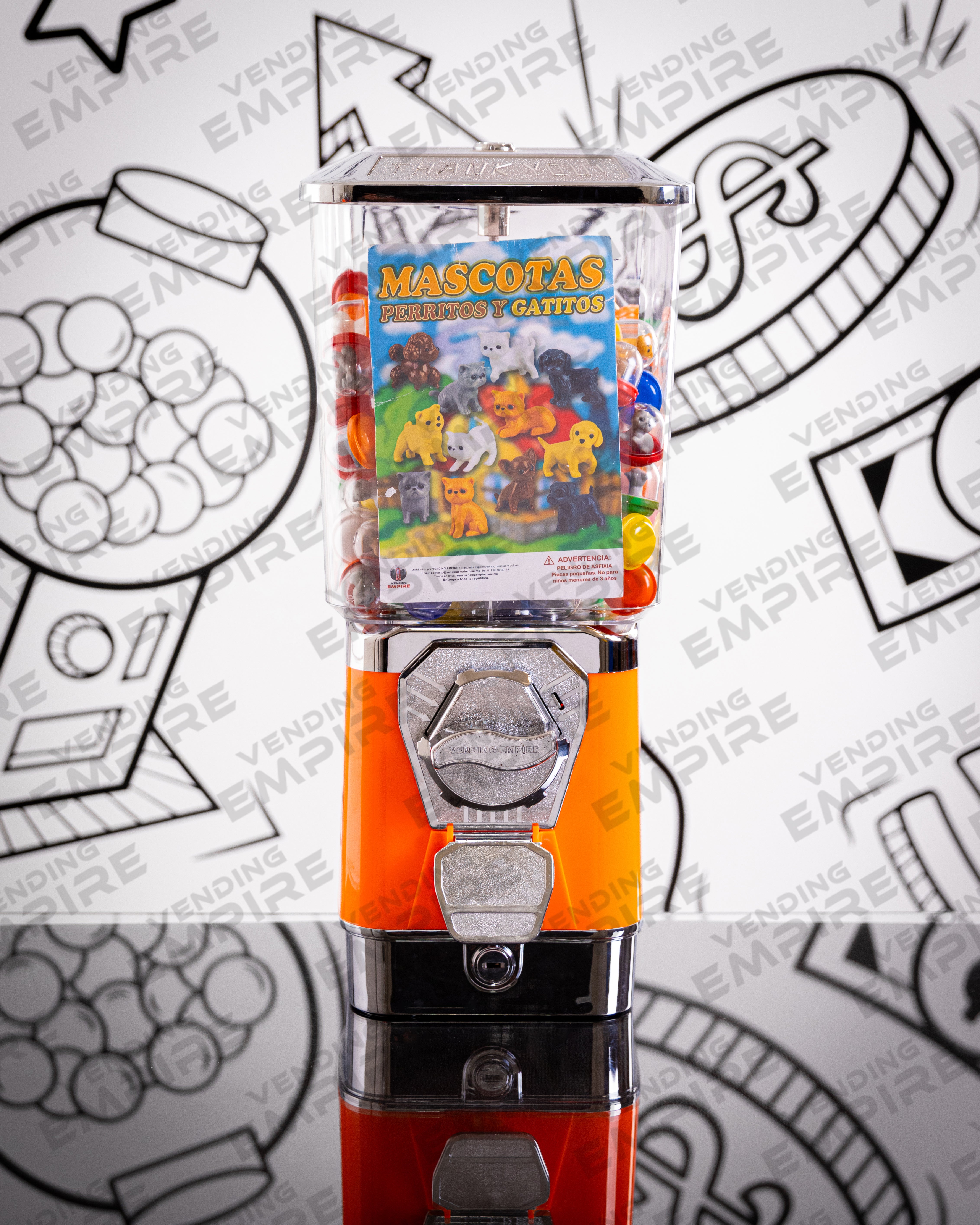 Maquina Chiclera Premium Vending Empire c/ Caja de Monedas Nueva