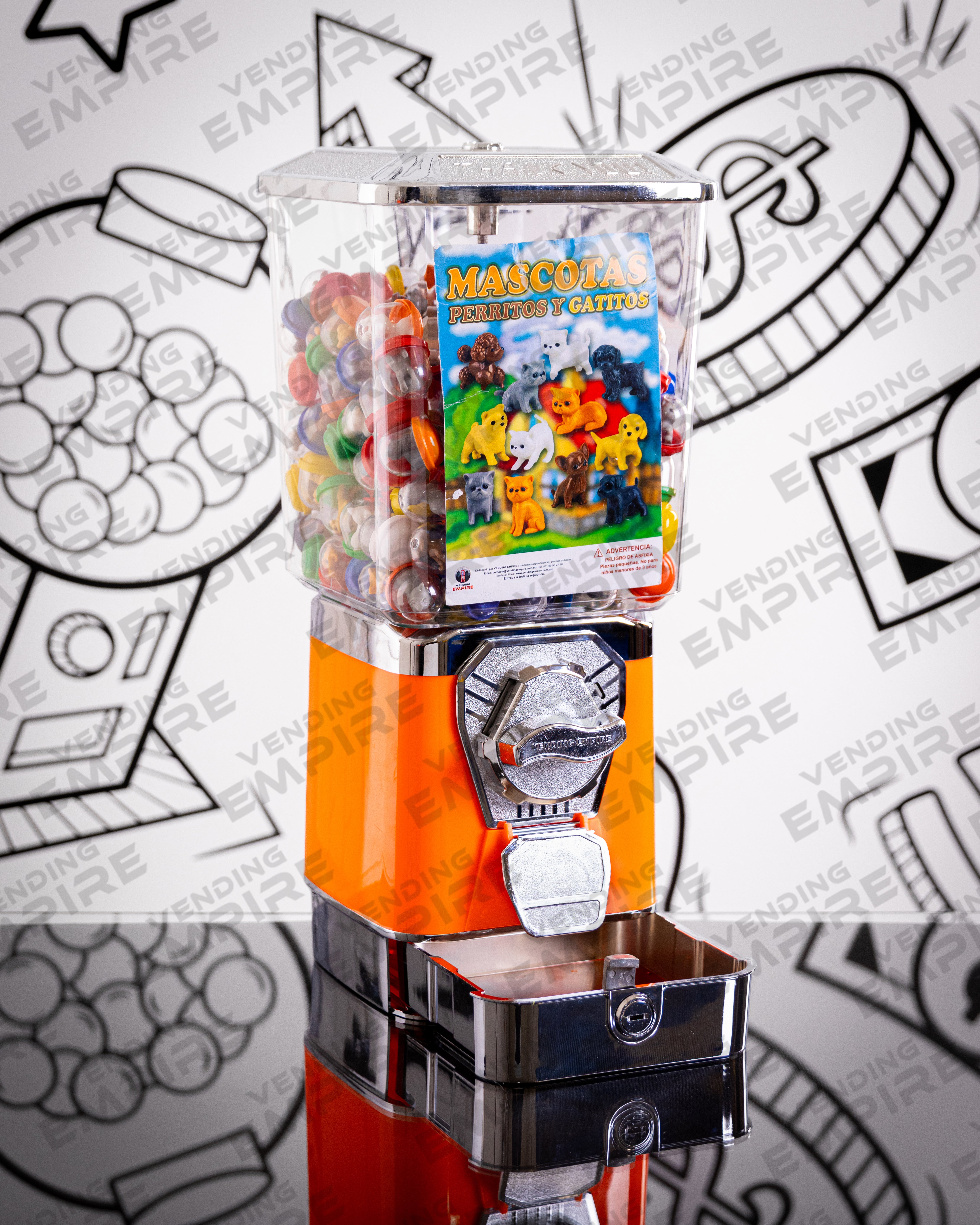 Maquina Chiclera Premium Vending Empire c/ Caja de Monedas Nueva