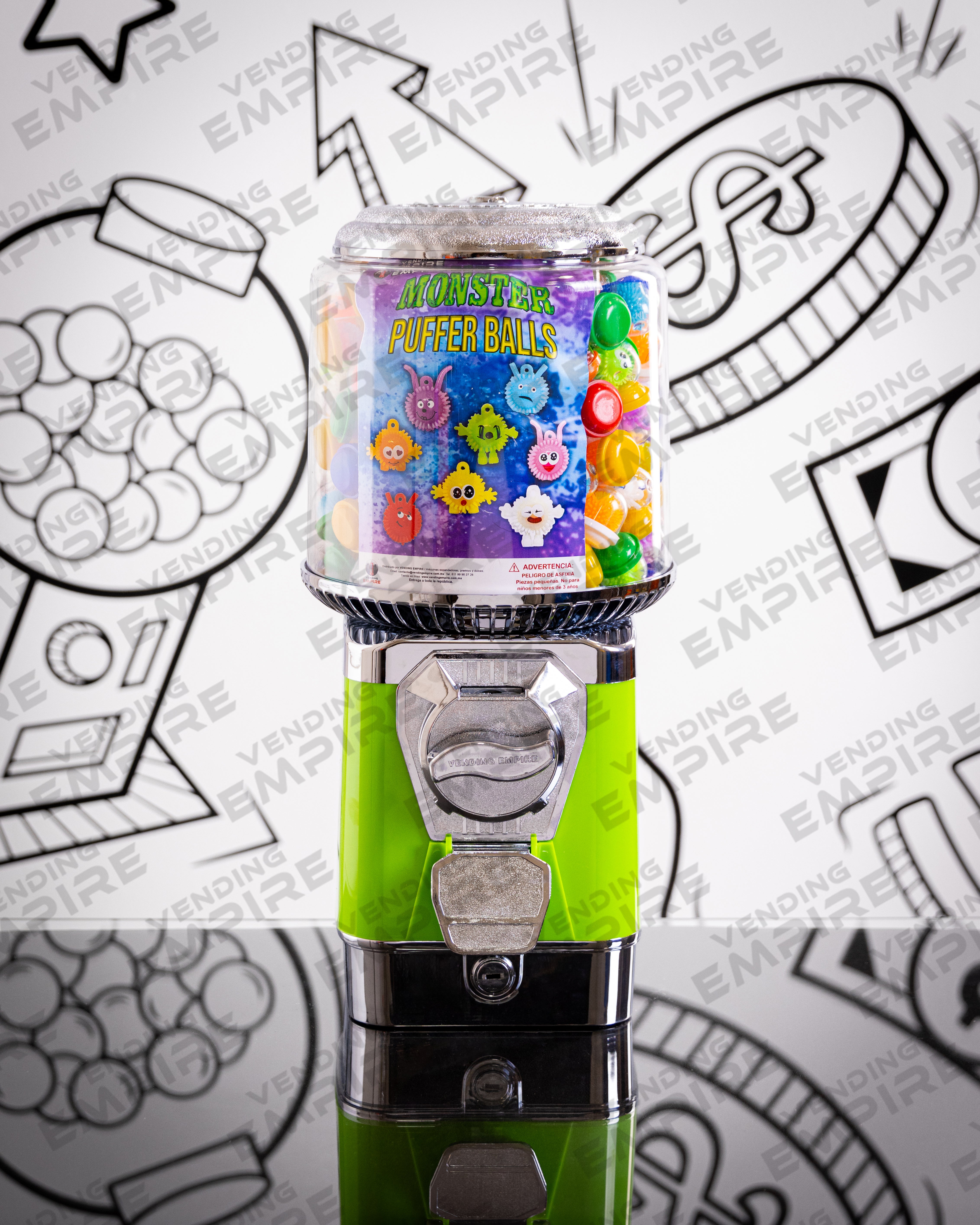 Maquina Chiclera Vending Empire Suprema c/ caja para recoger las monedas Nueva
