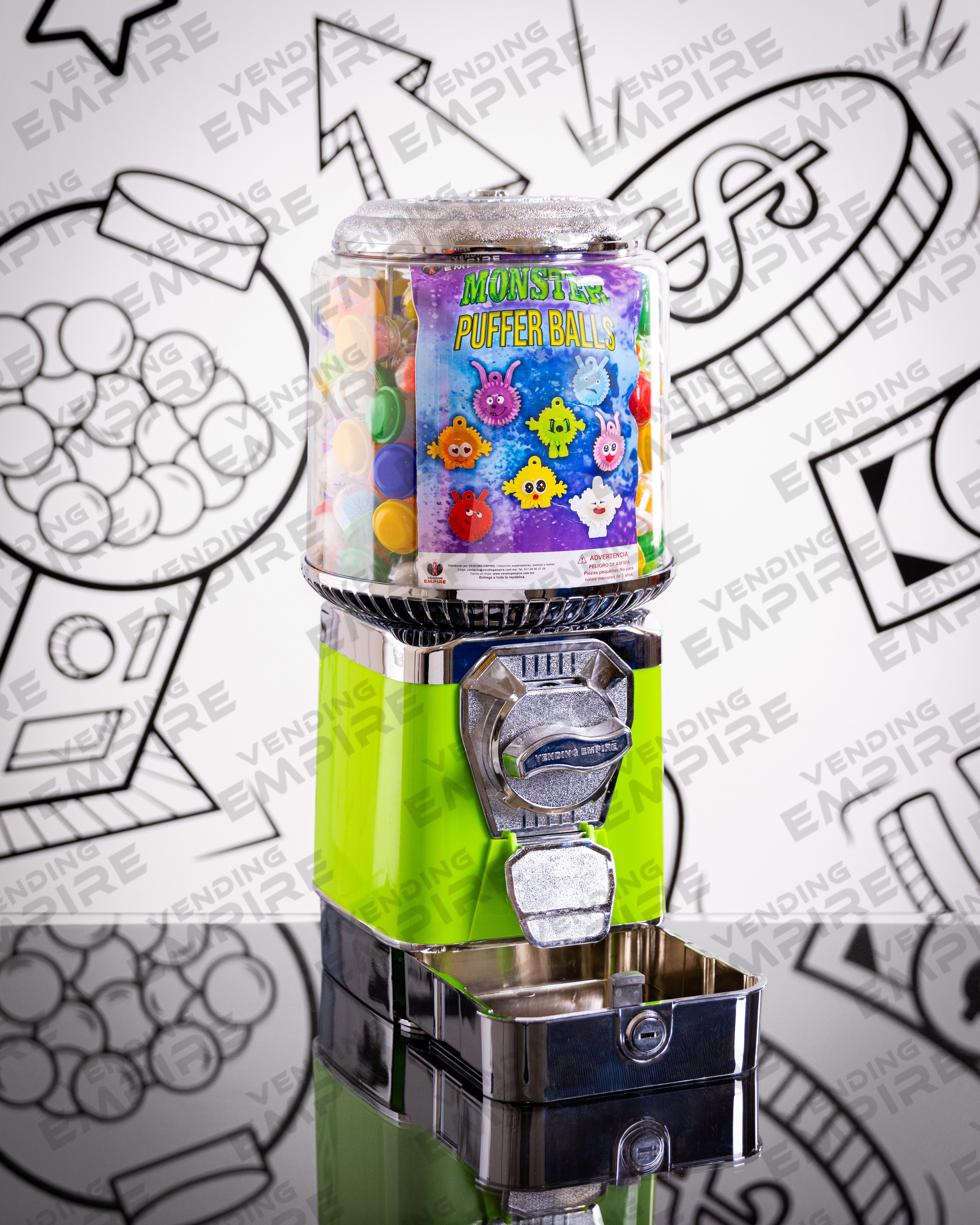 Maquina Chiclera Vending Empire Suprema c/ caja para recoger las monedas Nueva
