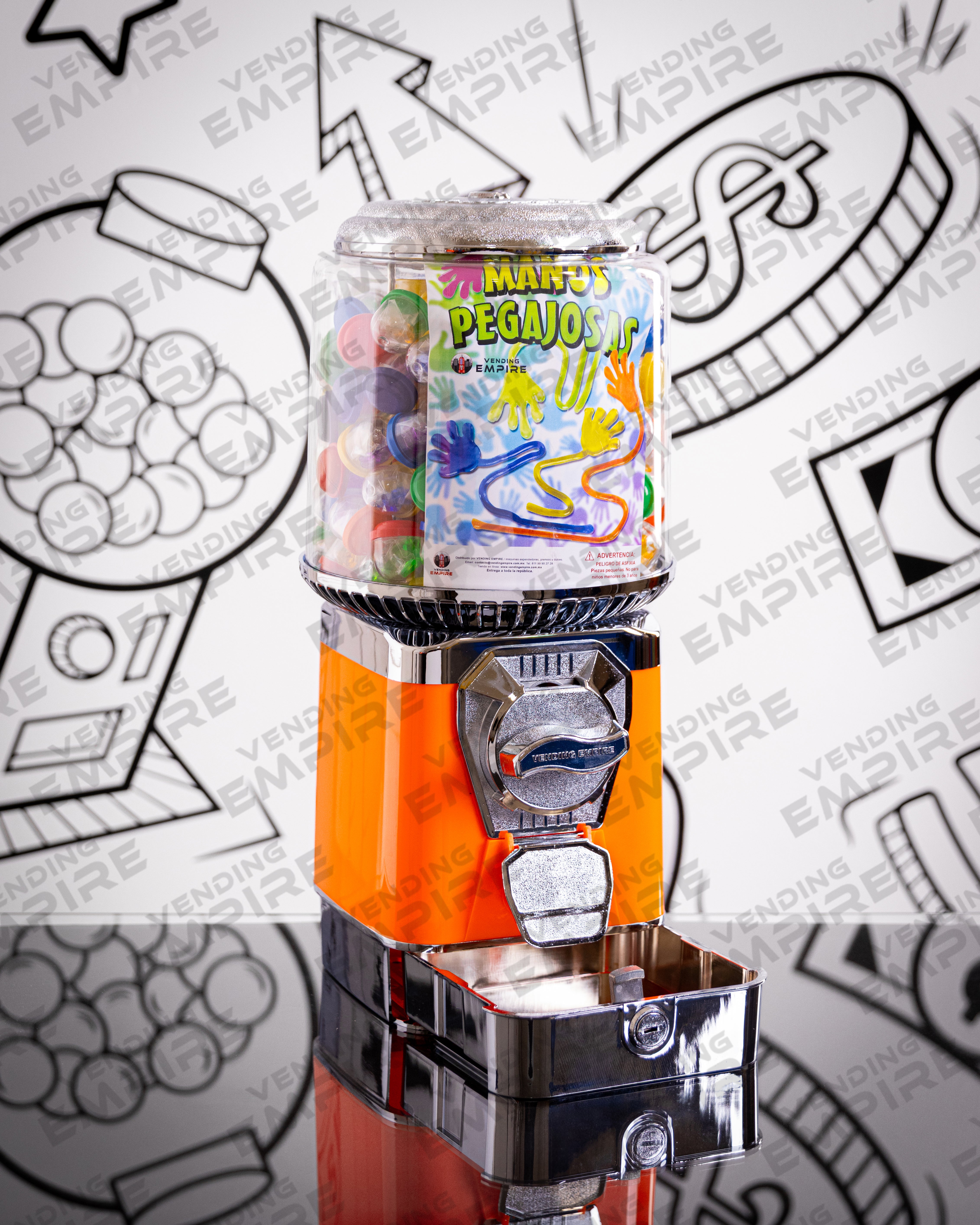 Maquina Chiclera Vending Empire Suprema c/ caja para recoger las monedas Nueva