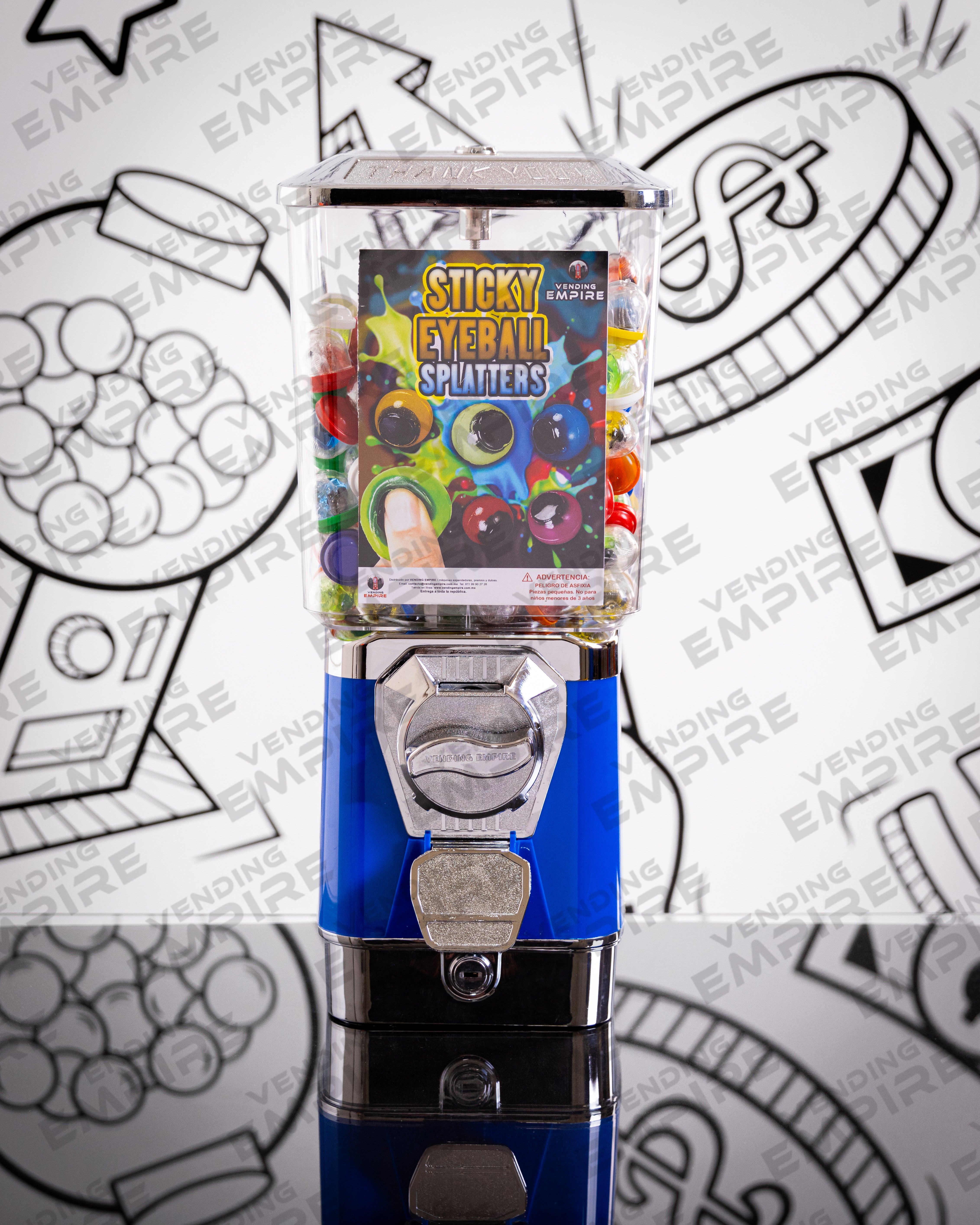 Maquina Chiclera Premium Vending Empire c/ Caja de Monedas Nueva