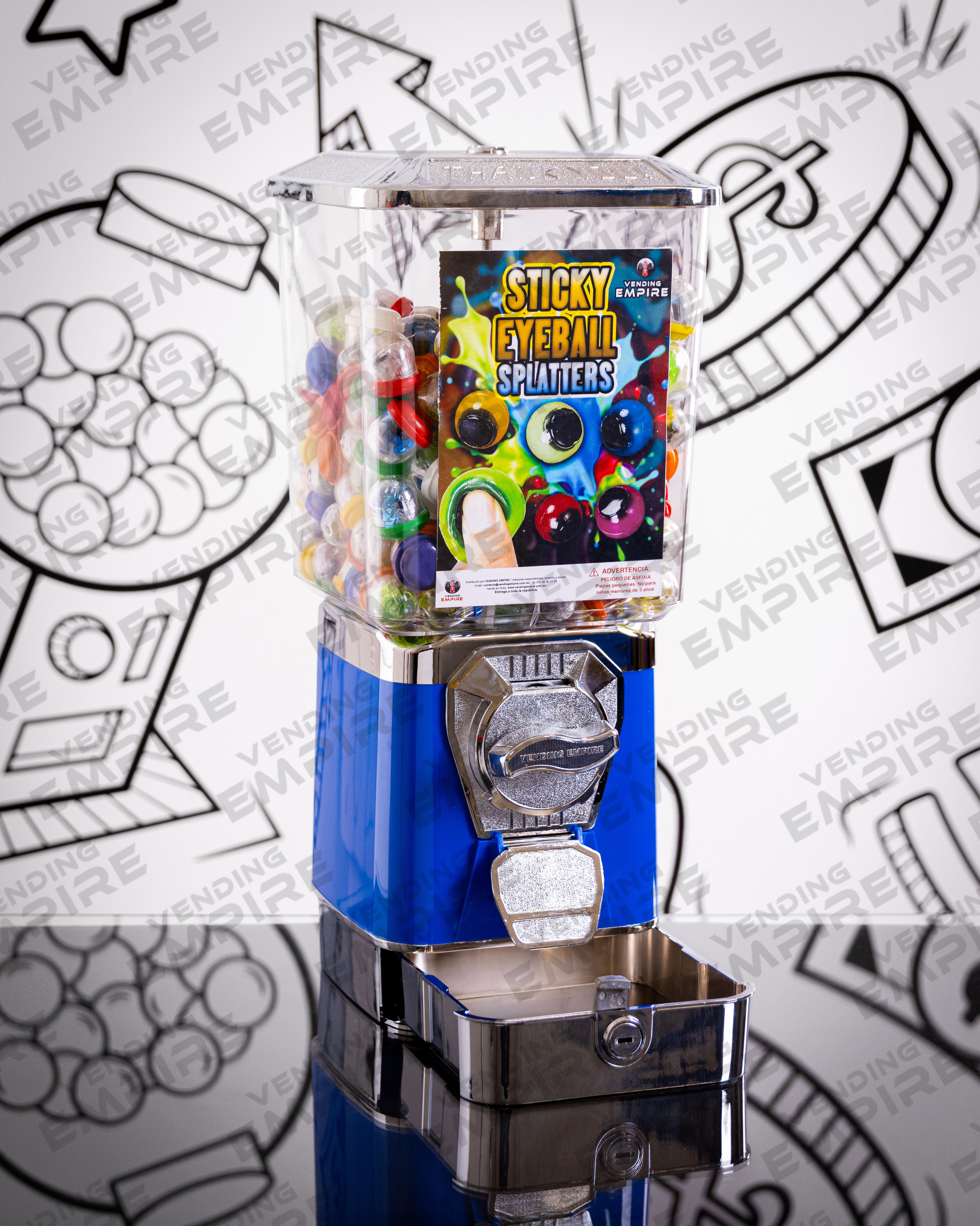 Maquina Chiclera Premium Vending Empire c/ Caja de Monedas Nueva