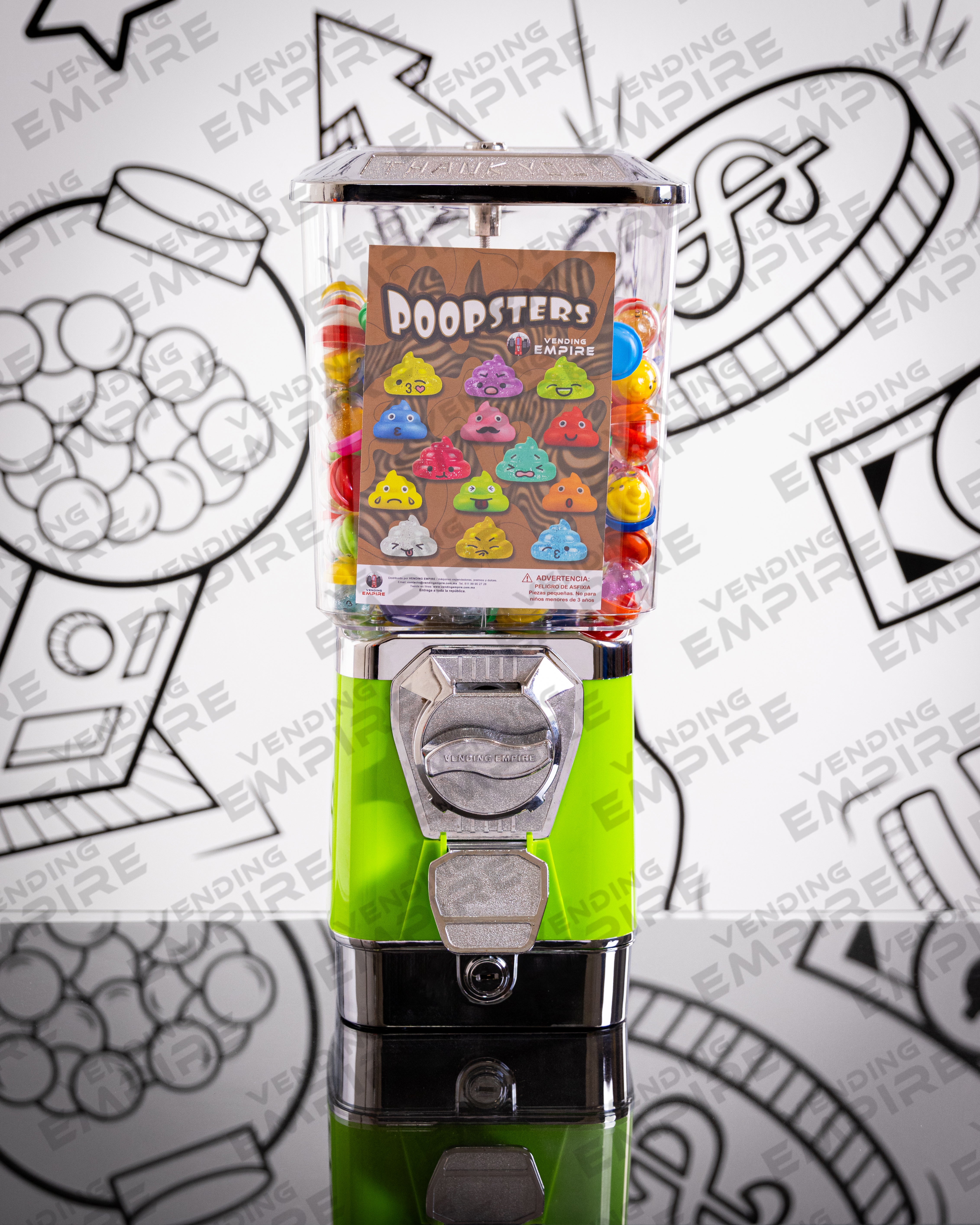 Maquina Chiclera Premium Vending Empire c/ Caja de Monedas Nueva