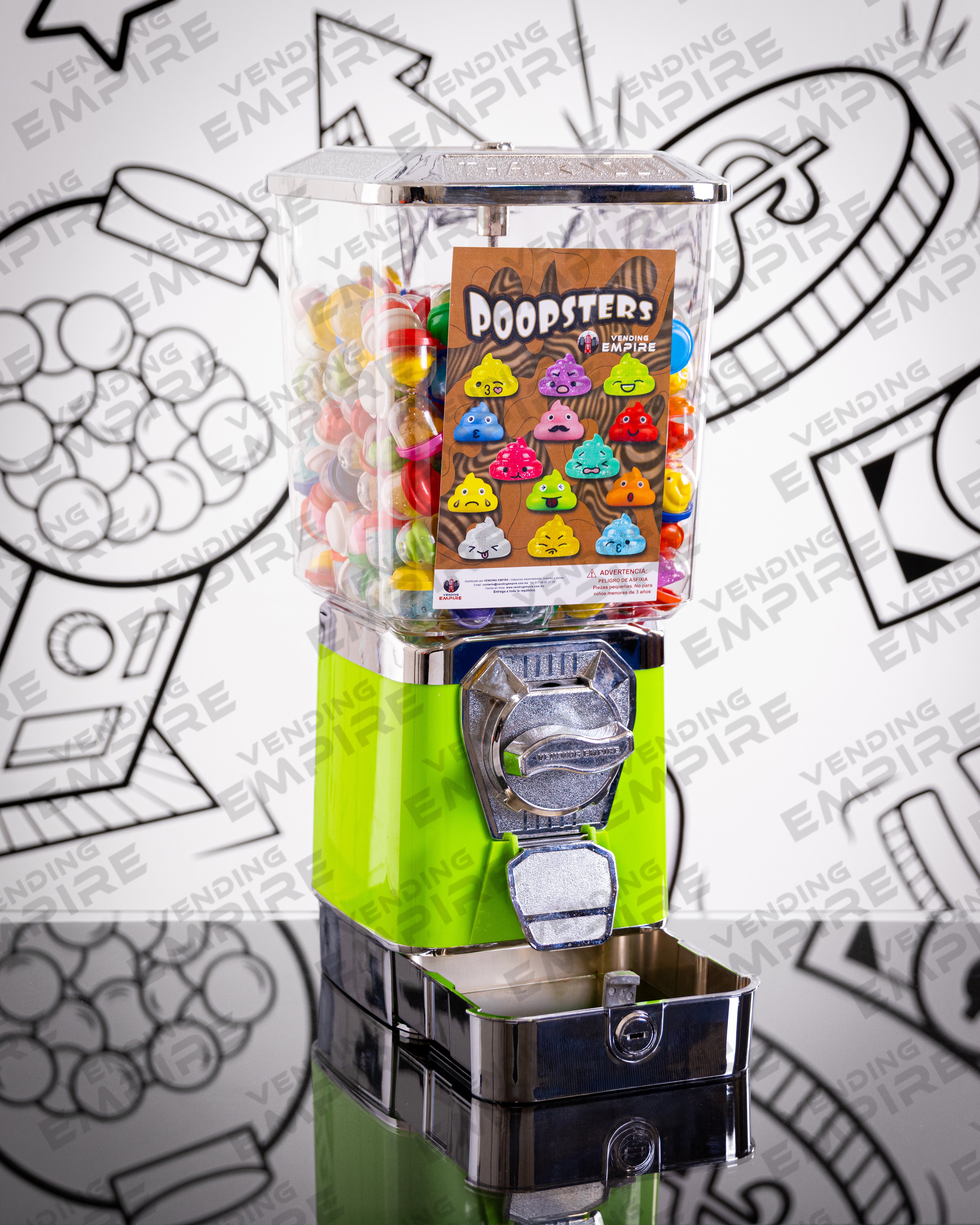 Maquina Chiclera Premium Vending Empire c/ Caja de Monedas Nueva