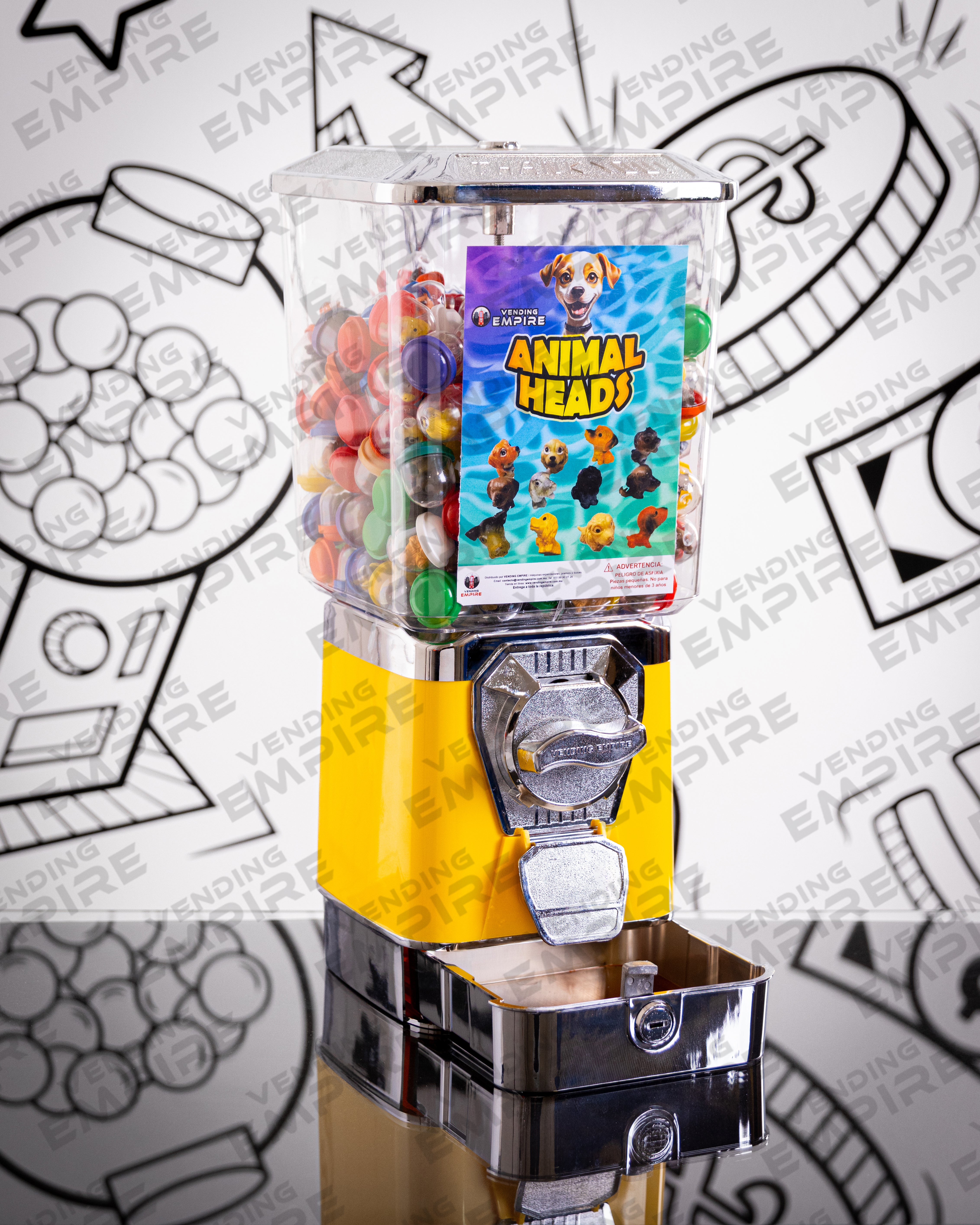 Maquina Chiclera Premium Vending Empire c/ Caja de Monedas Nueva