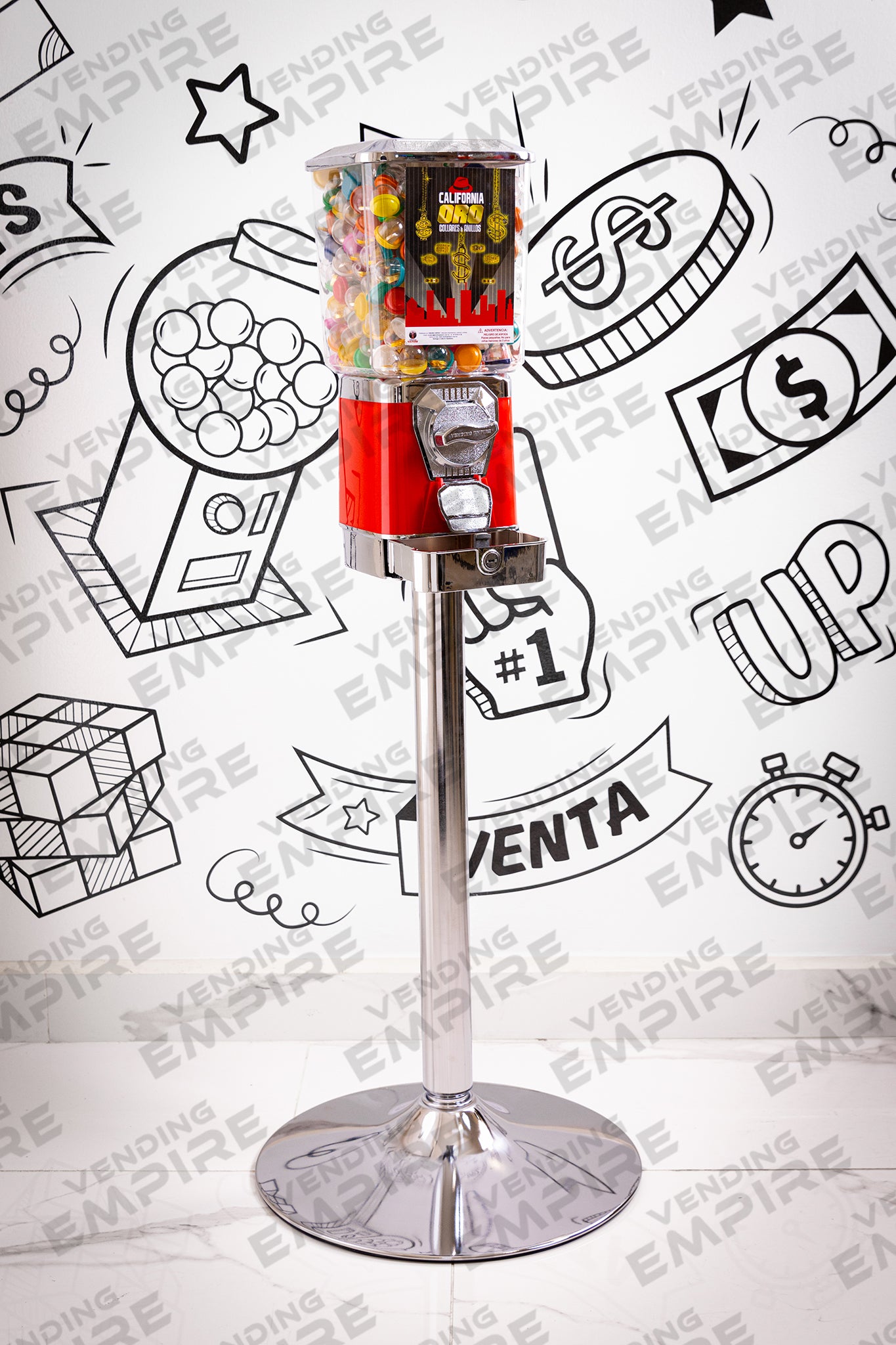 Maquina Expendedora Premium Vending Empire con Pedestal Cromado [Envío Gratis]
