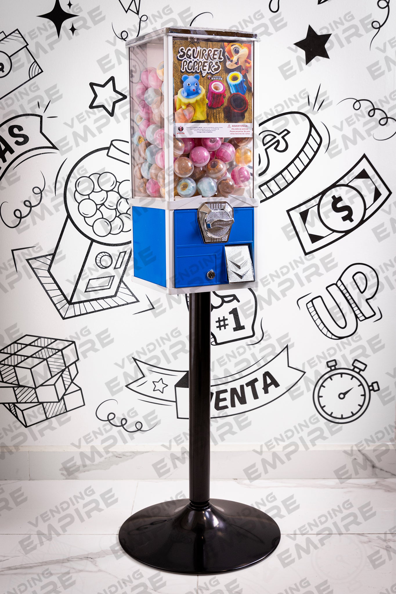 Maquina Capsulera Vending Empire 2″ con Pedestal Redondo [Envío Gratis]