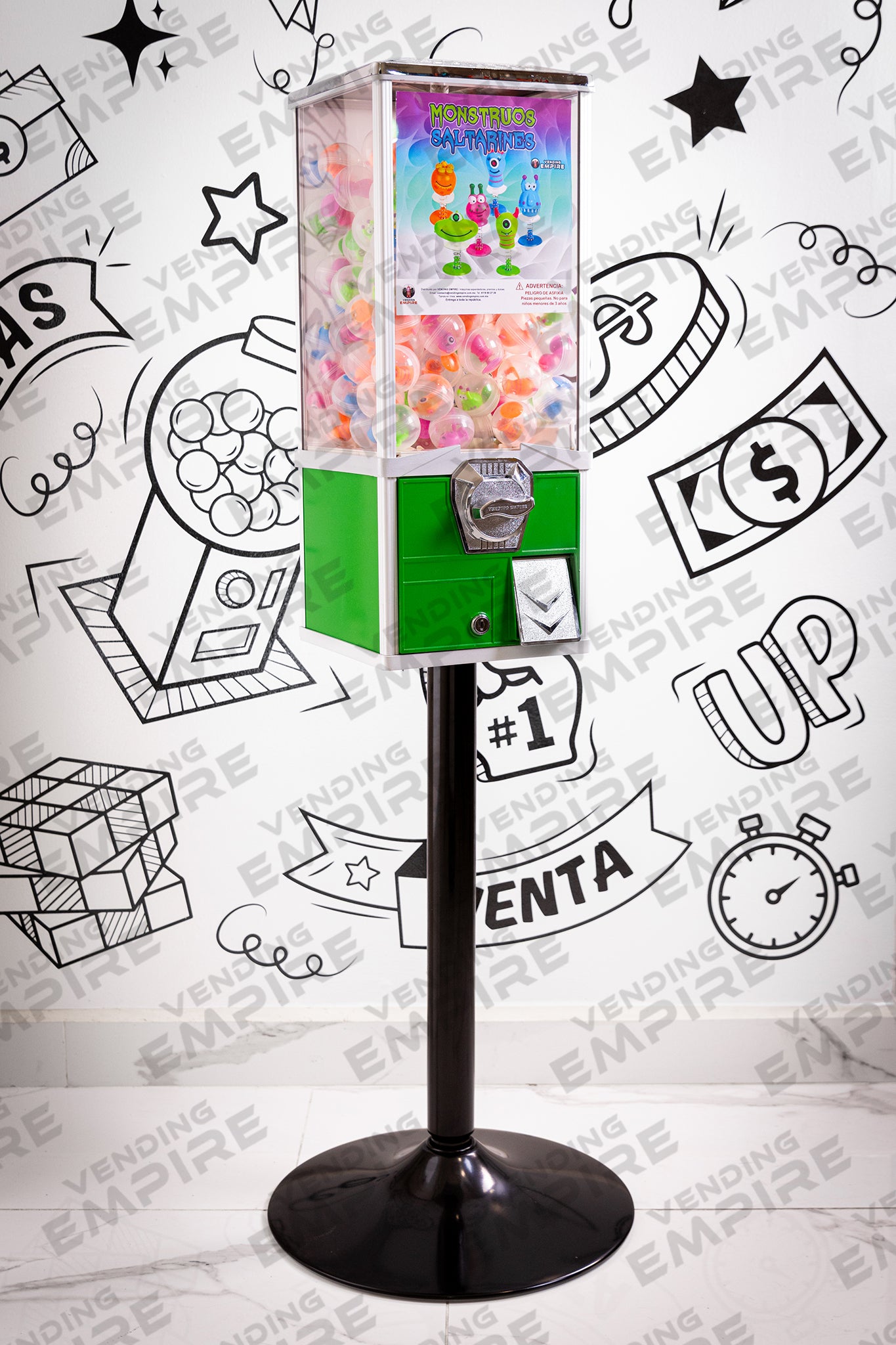 Maquina Capsulera Vending Empire 2″ con Pedestal Redondo [Envío Gratis]