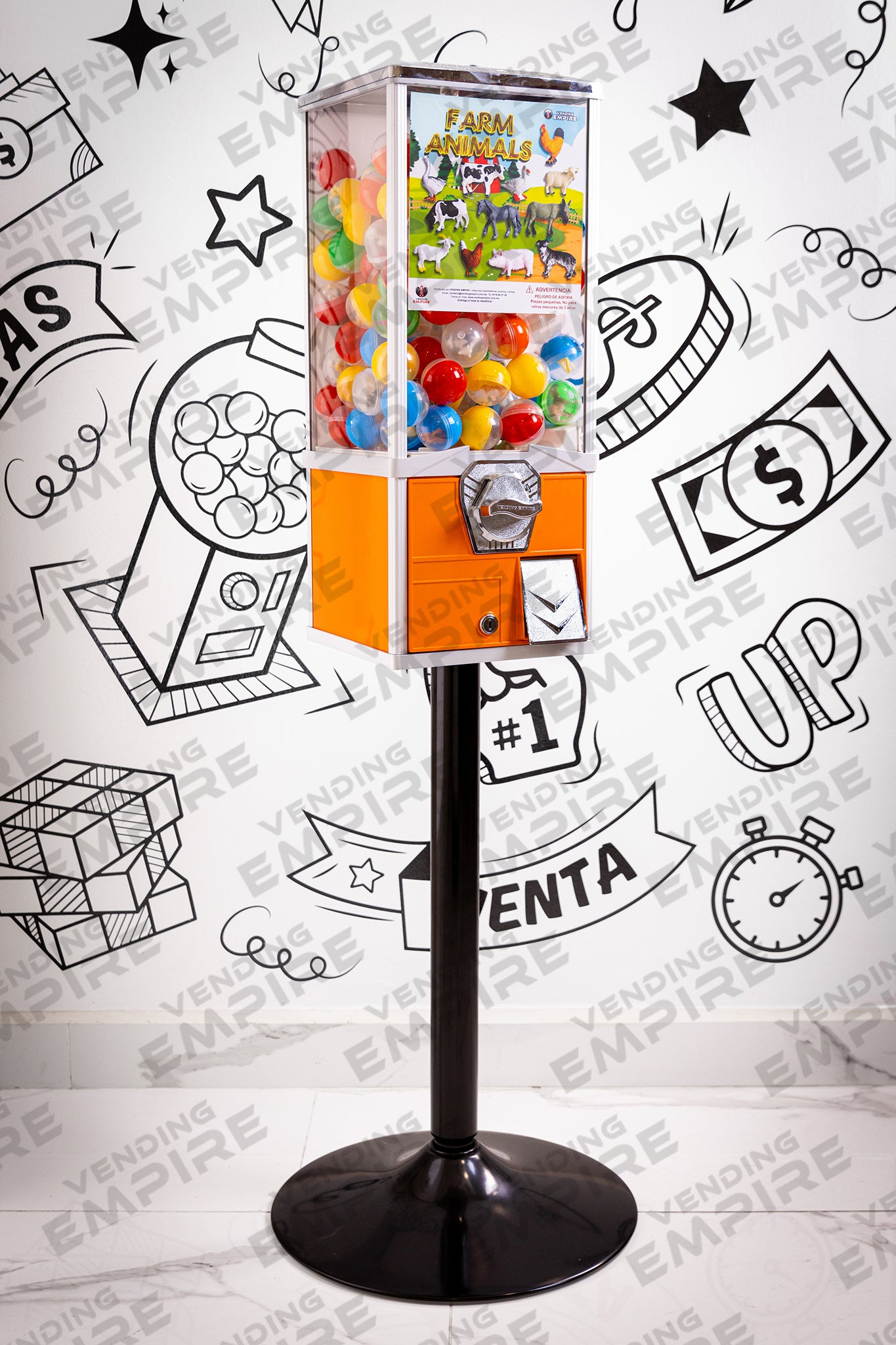 Maquina Capsulera Vending Empire 2″ con Pedestal Redondo [Envío Gratis]