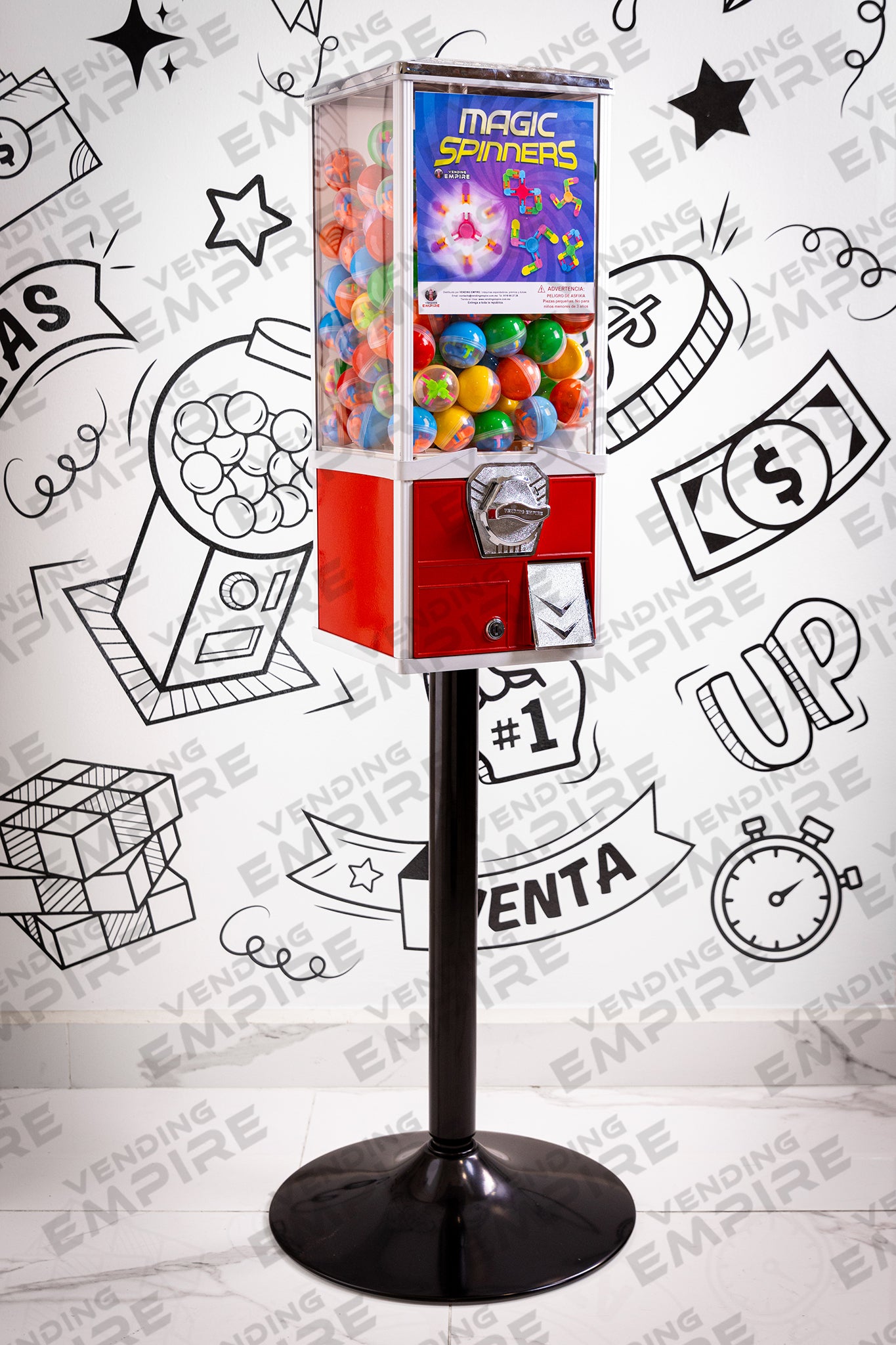 Maquina Capsulera Vending Empire 2″ con Pedestal Redondo [Envío Gratis]