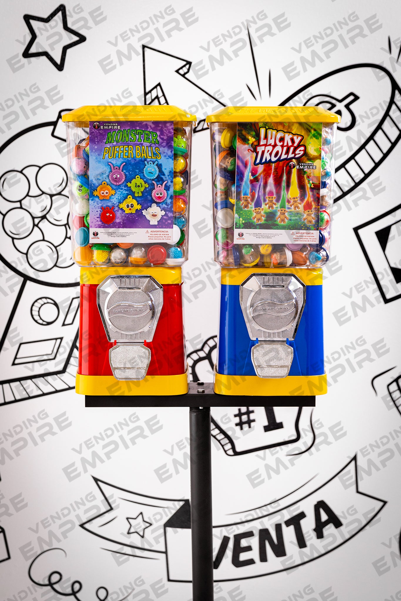 Kit Doble de Maquinas Clasicas con Pedestal Redondo Vending Empire [Envío Gratis]