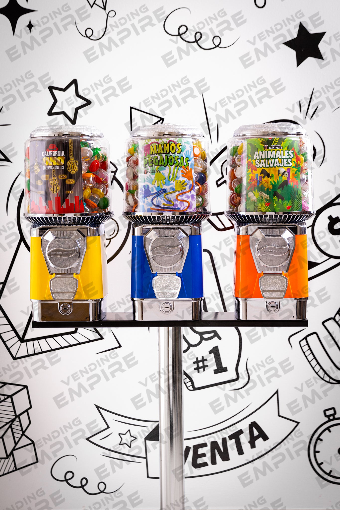 Kit Triple de Maquinas Supremas Vending Empire con Pedestal Cromado [Envío Gratis]