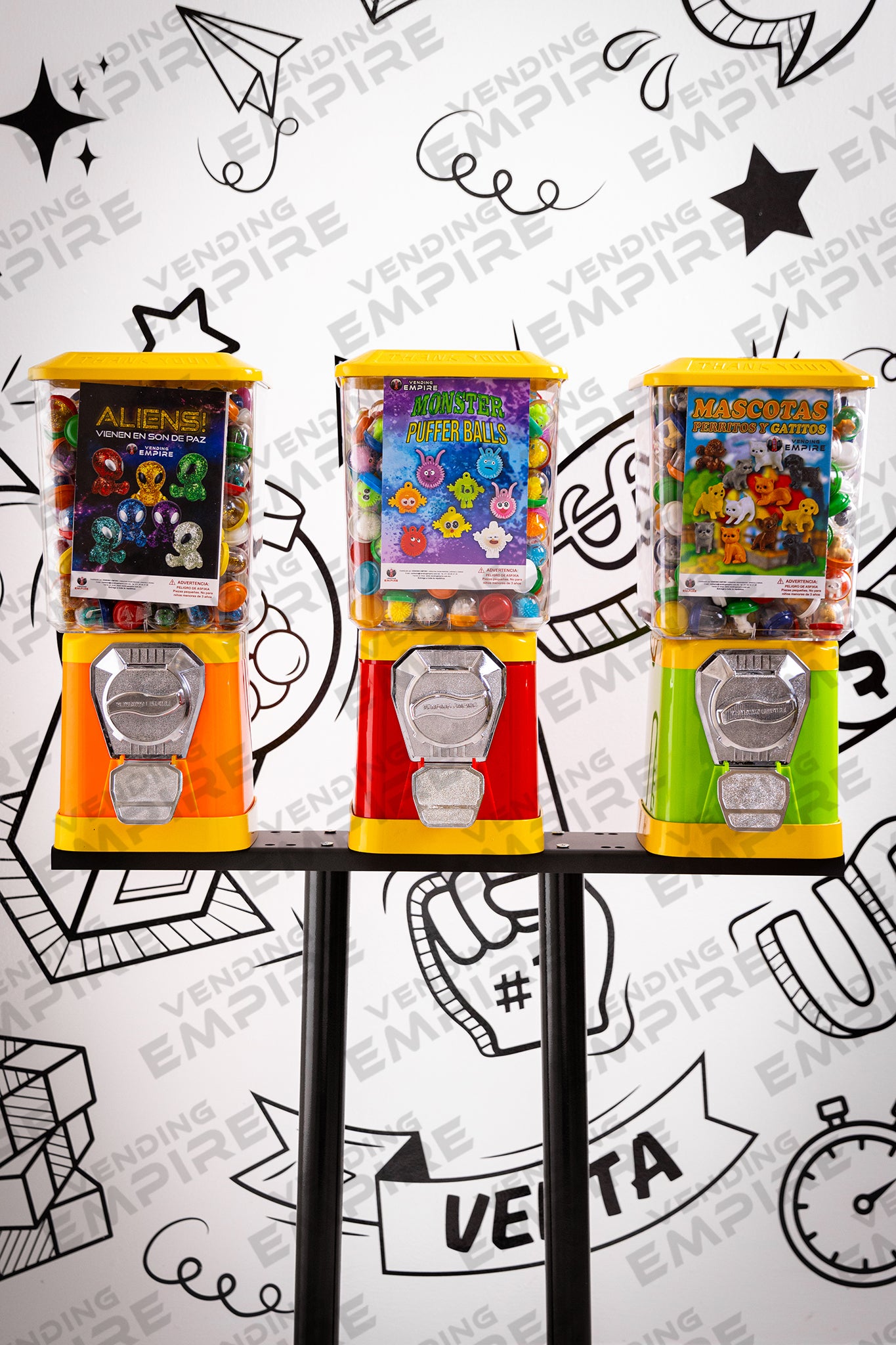 Kit Triple de Maquinas Clasicas Vending Empire con Pedestal U [Envío Gratis]