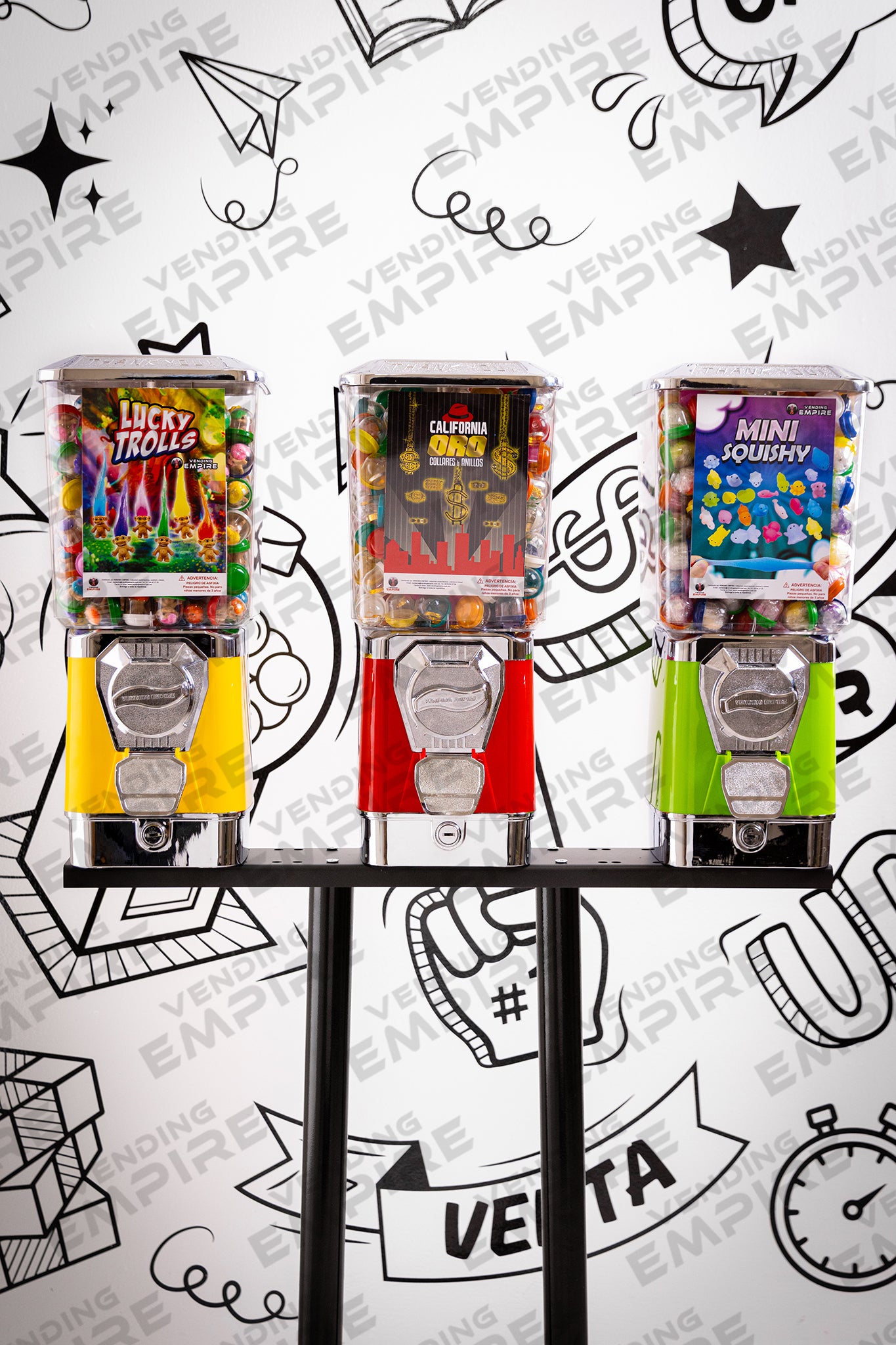 Kit Triple de Maquinas Premium Vending Empire con Pedestal U [Envío Gratis]