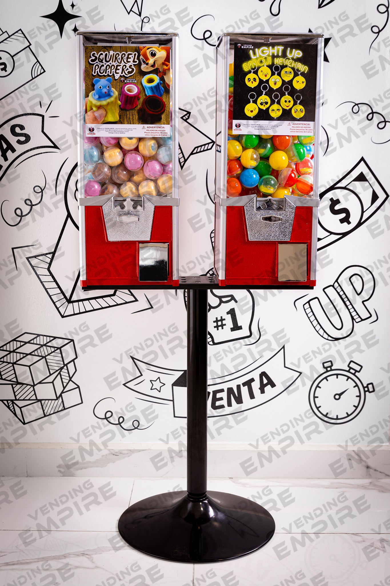 Kit Doble de Maquina Capsulera Rhino 2″ con Pedestal Redondo [Envío Gratis]