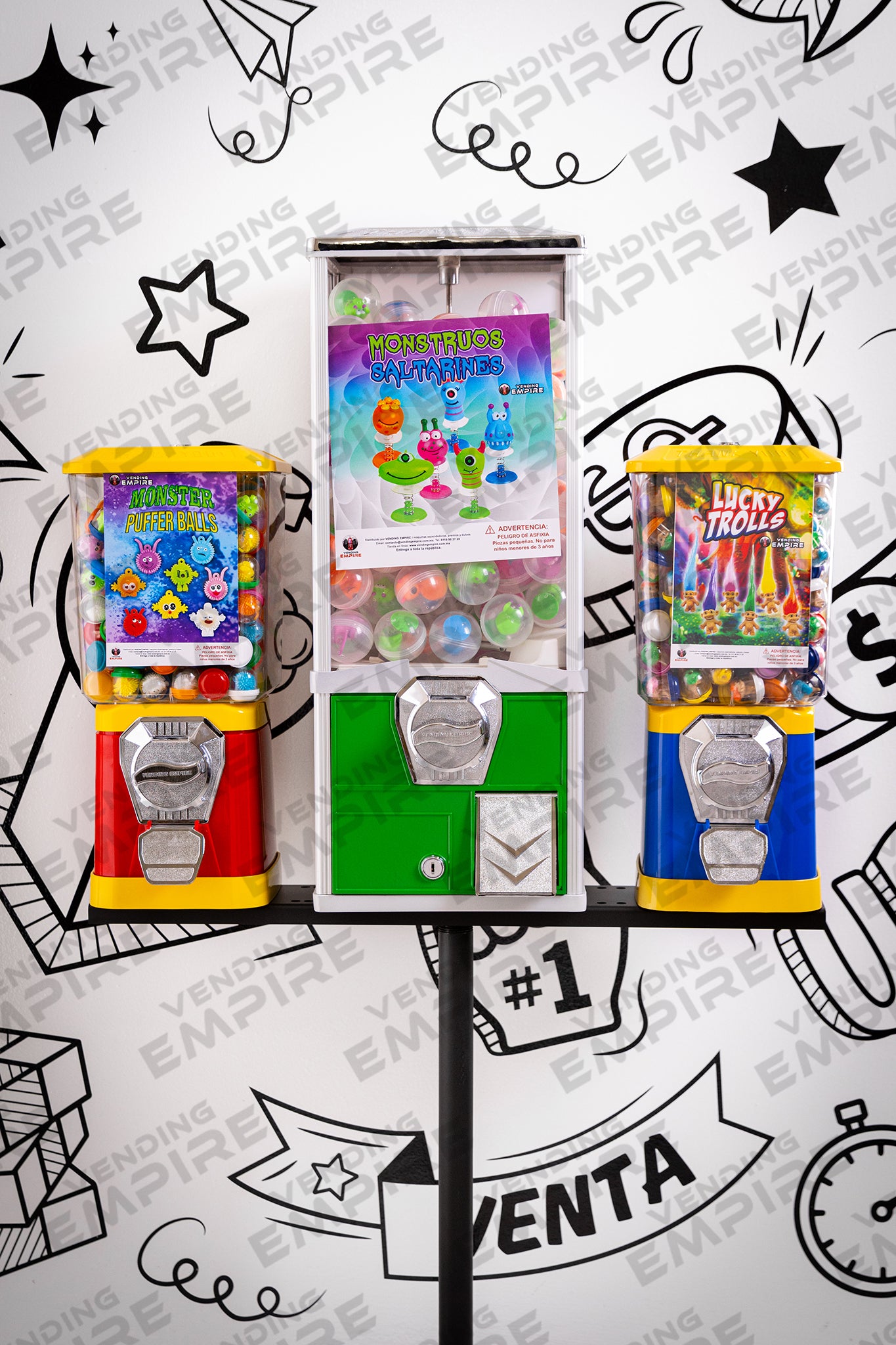 Kit Triple Clasico Vending Empire con Pedestal Redondo Vending Empire [Envío Gratis]