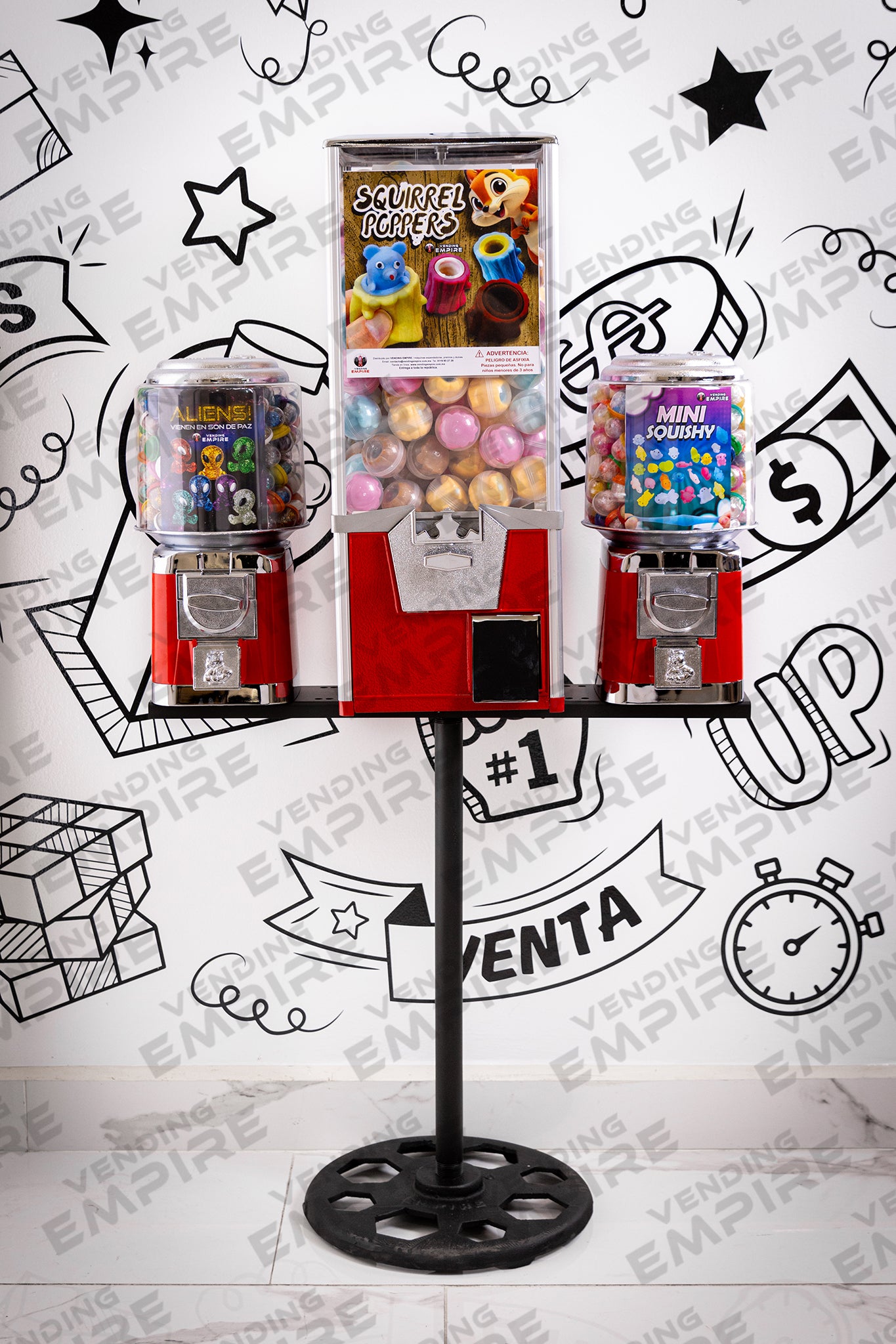 Kit Triple Rhino con Pedestal Redondo Vending Empire [Envío Gratis]