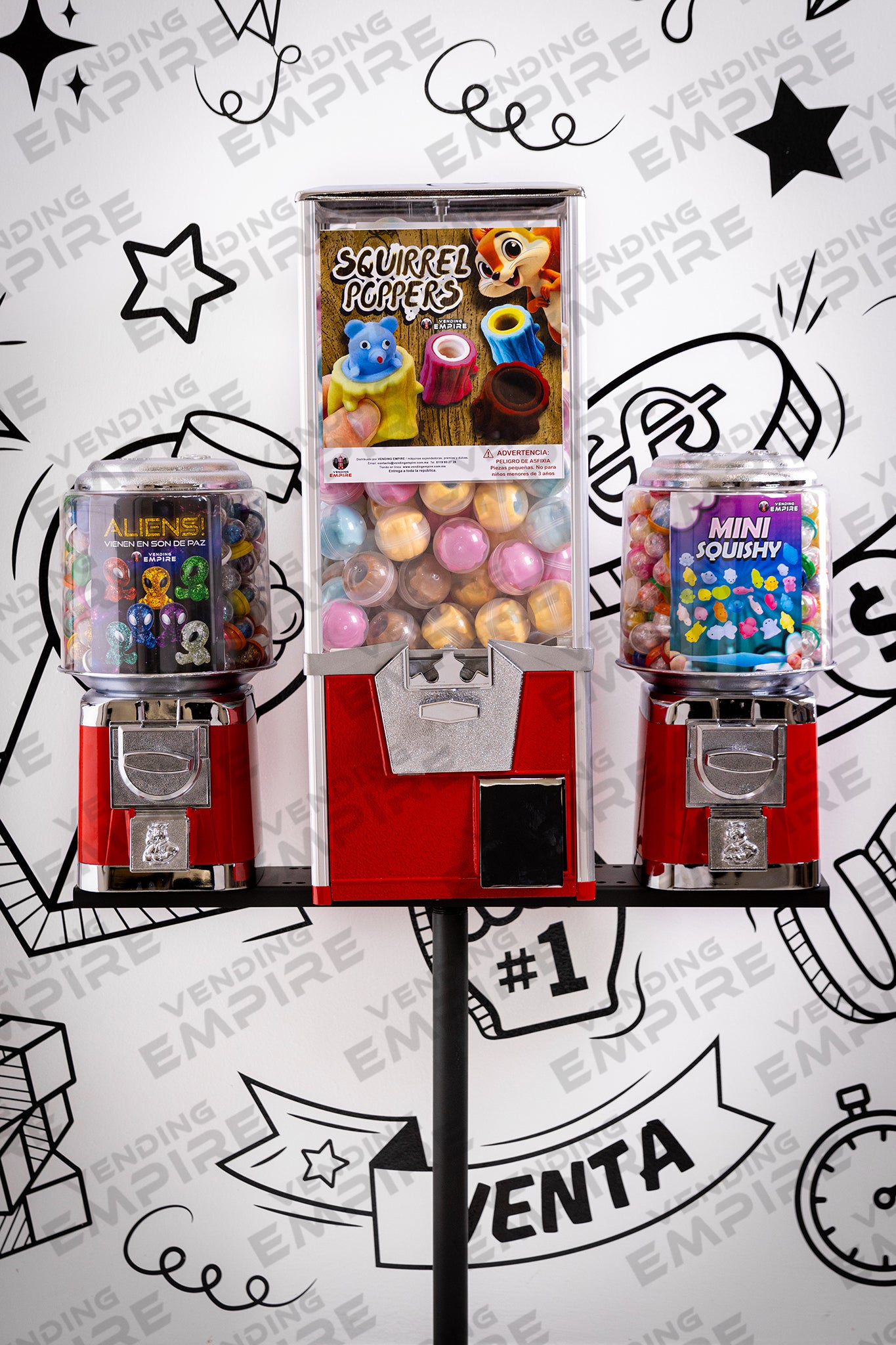 Kit Triple Rhino con Pedestal Redondo Vending Empire [Envío Gratis]
