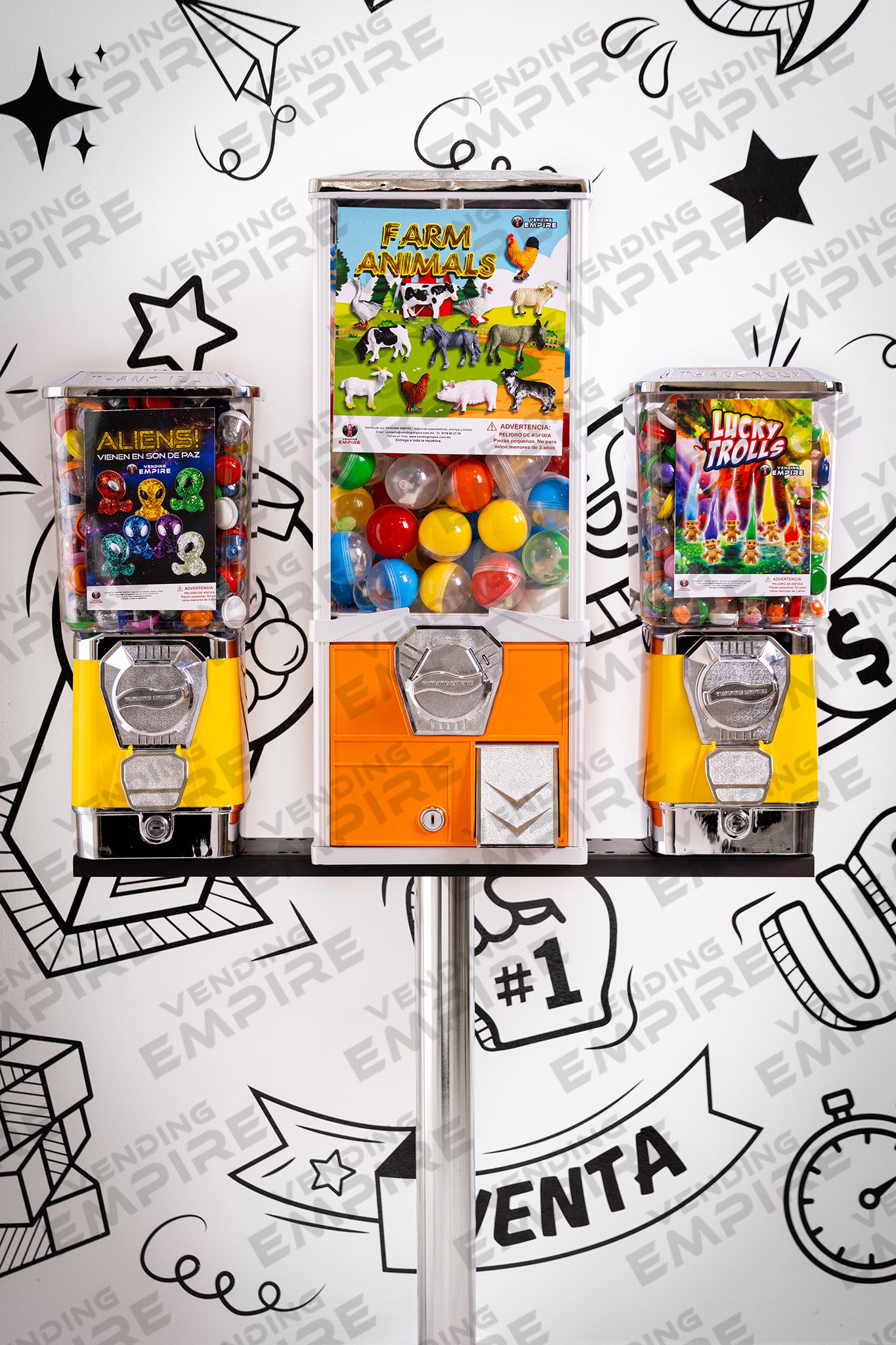 Kit Triple Premium Vending Empire con Pedestal Cromado [Envío Gratis]