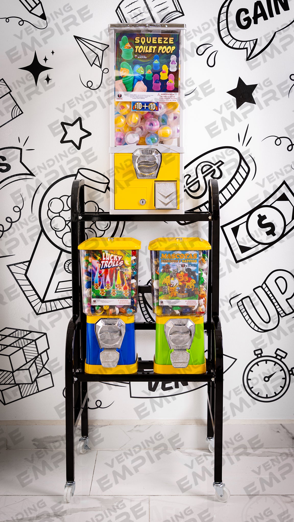 Rack Clasico con 3 Maquinas Expendedoras Vending Empire Nuevo [Envío Gratis]