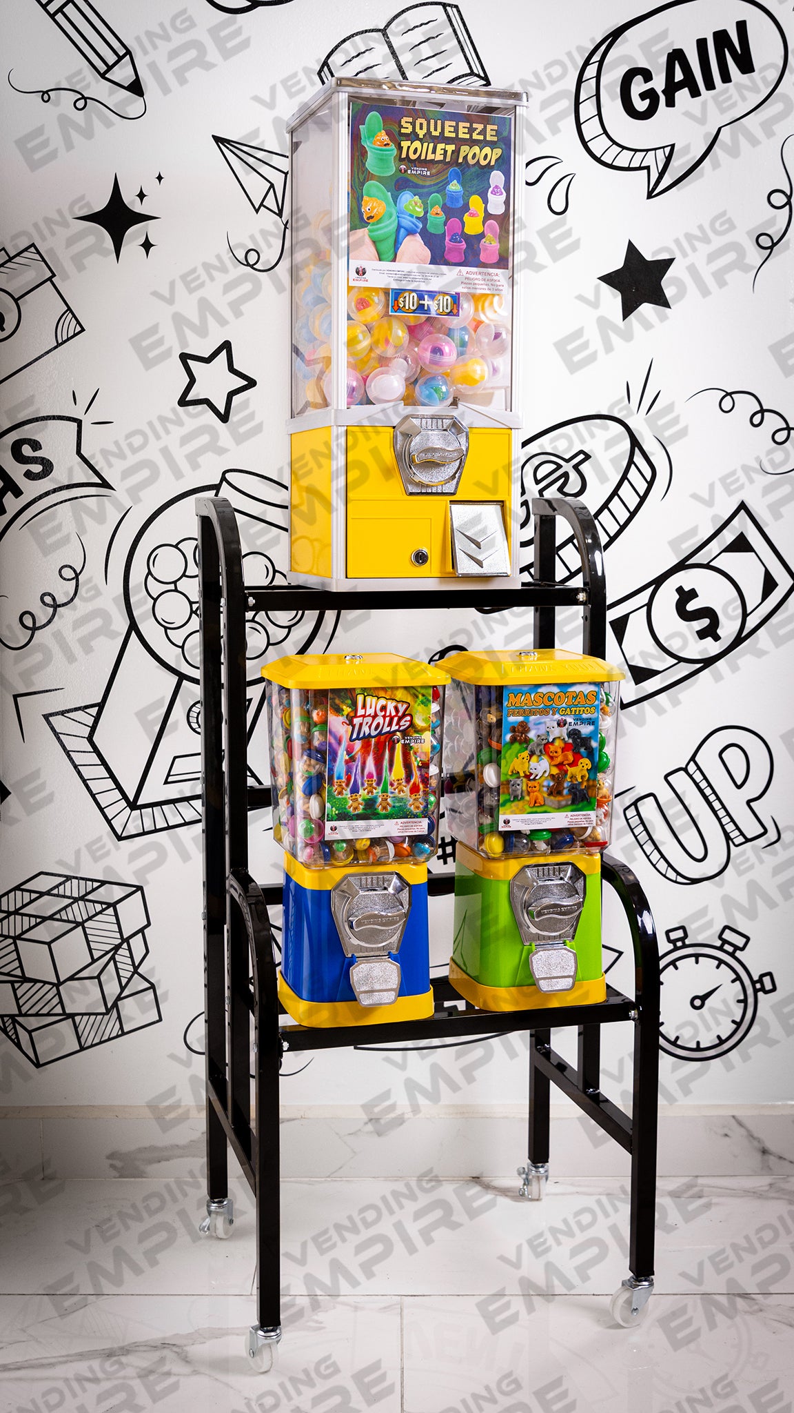 Rack Clasico con 3 Maquinas Expendedoras Vending Empire Nuevo [Envío Gratis]