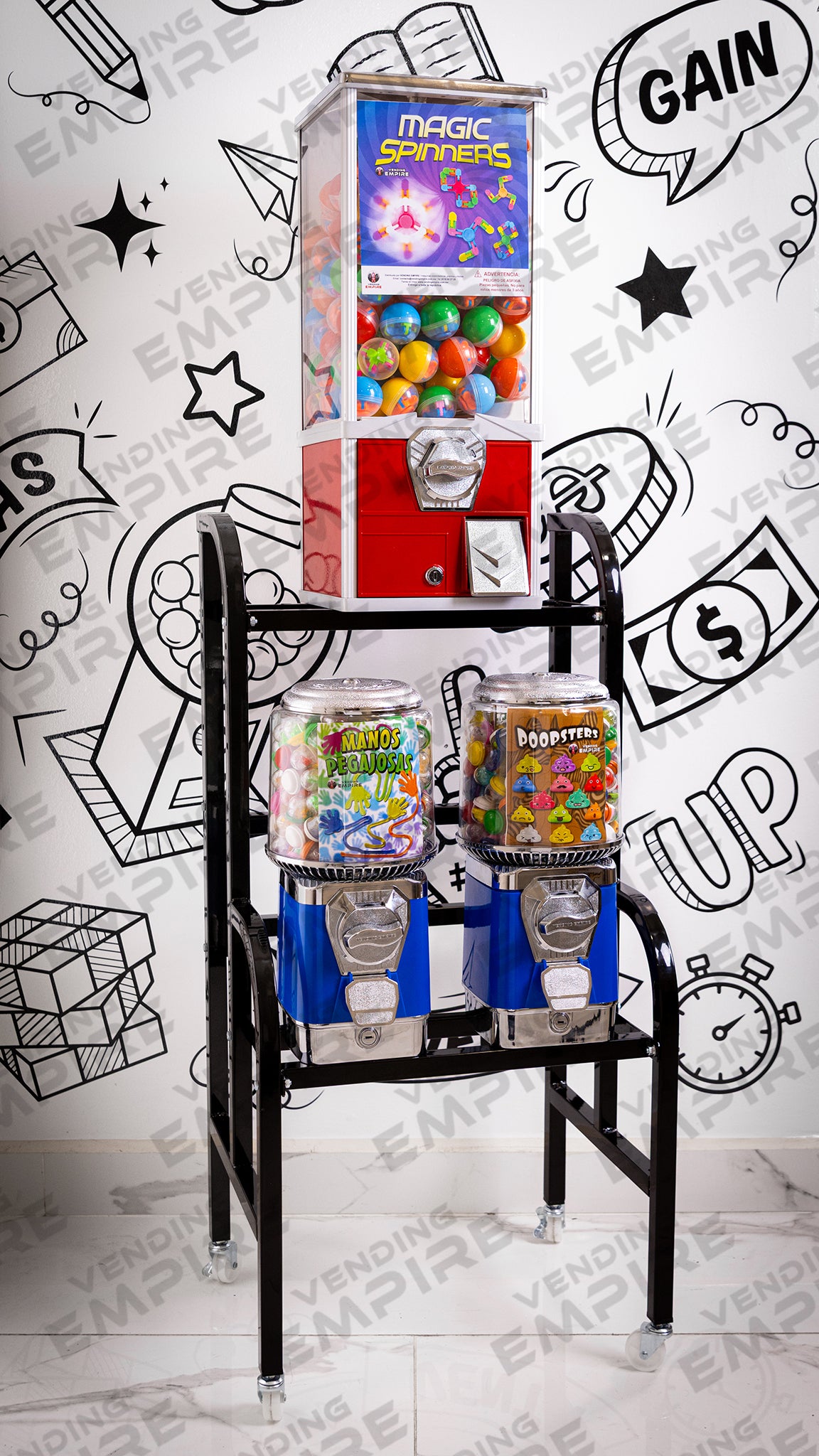 Chain Rack Vending Machine Rack Supremo con 3 Maquinas Expendedoras Vending Empire Nuevo [Envío G