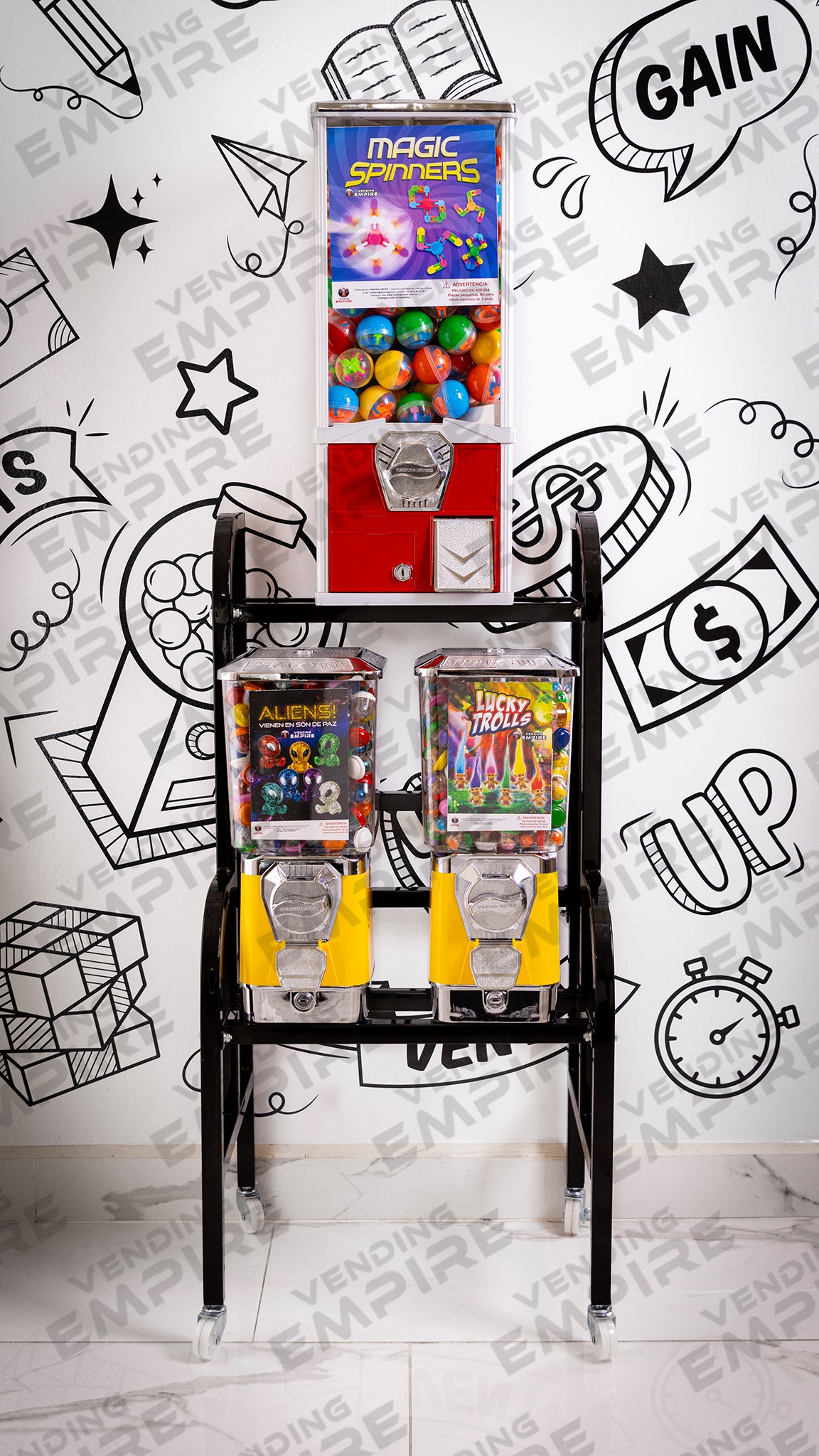 Rack Premium con 3 Maquinas Expendedoras Vending Empire Nuevo [Envío Gratis]