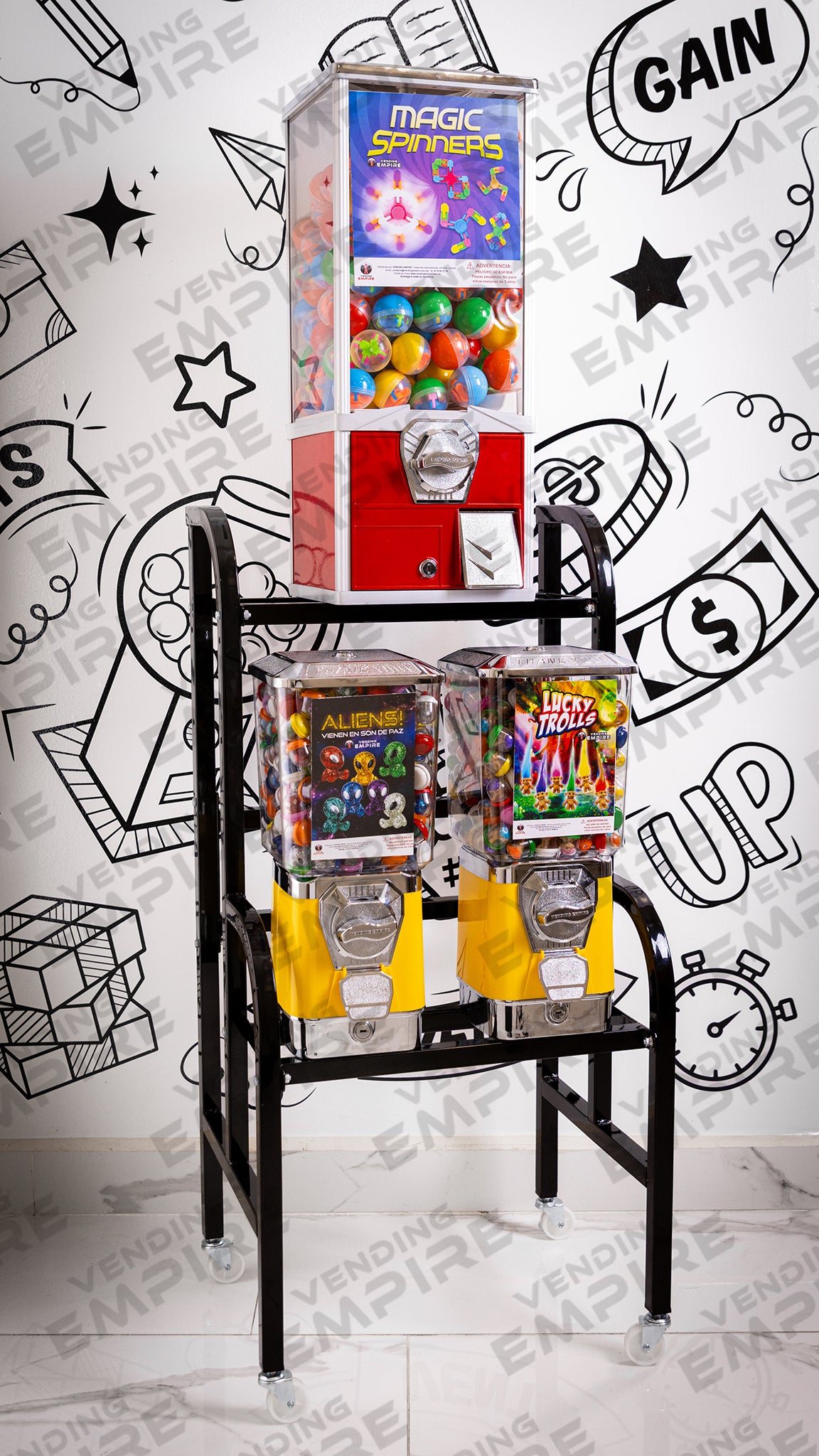 Rack Premium con 3 Maquinas Expendedoras Vending Empire Nuevo [Envío Gratis]
