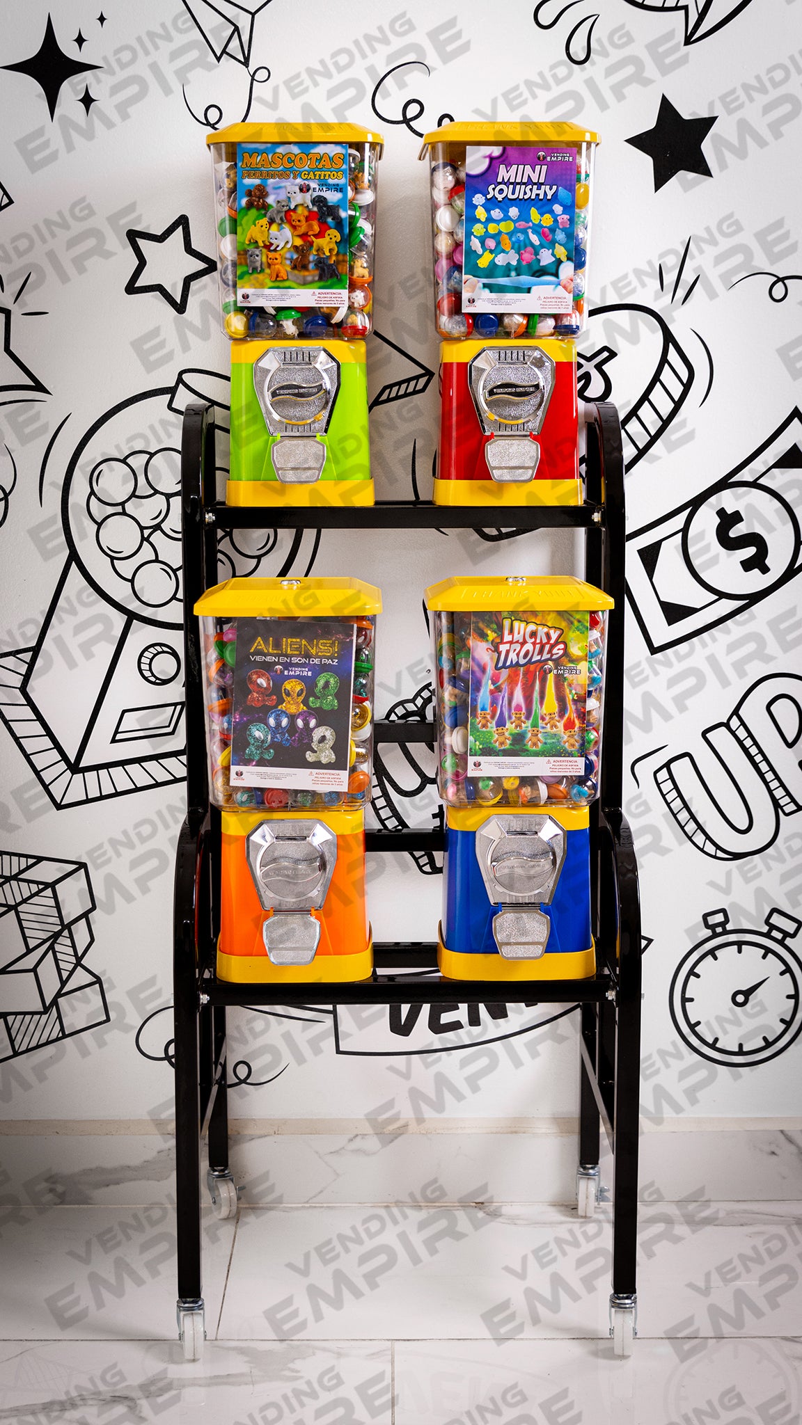Rack de 4 Maquinas Expendedoras Clasicas Vending Empire [Envío Gratis]