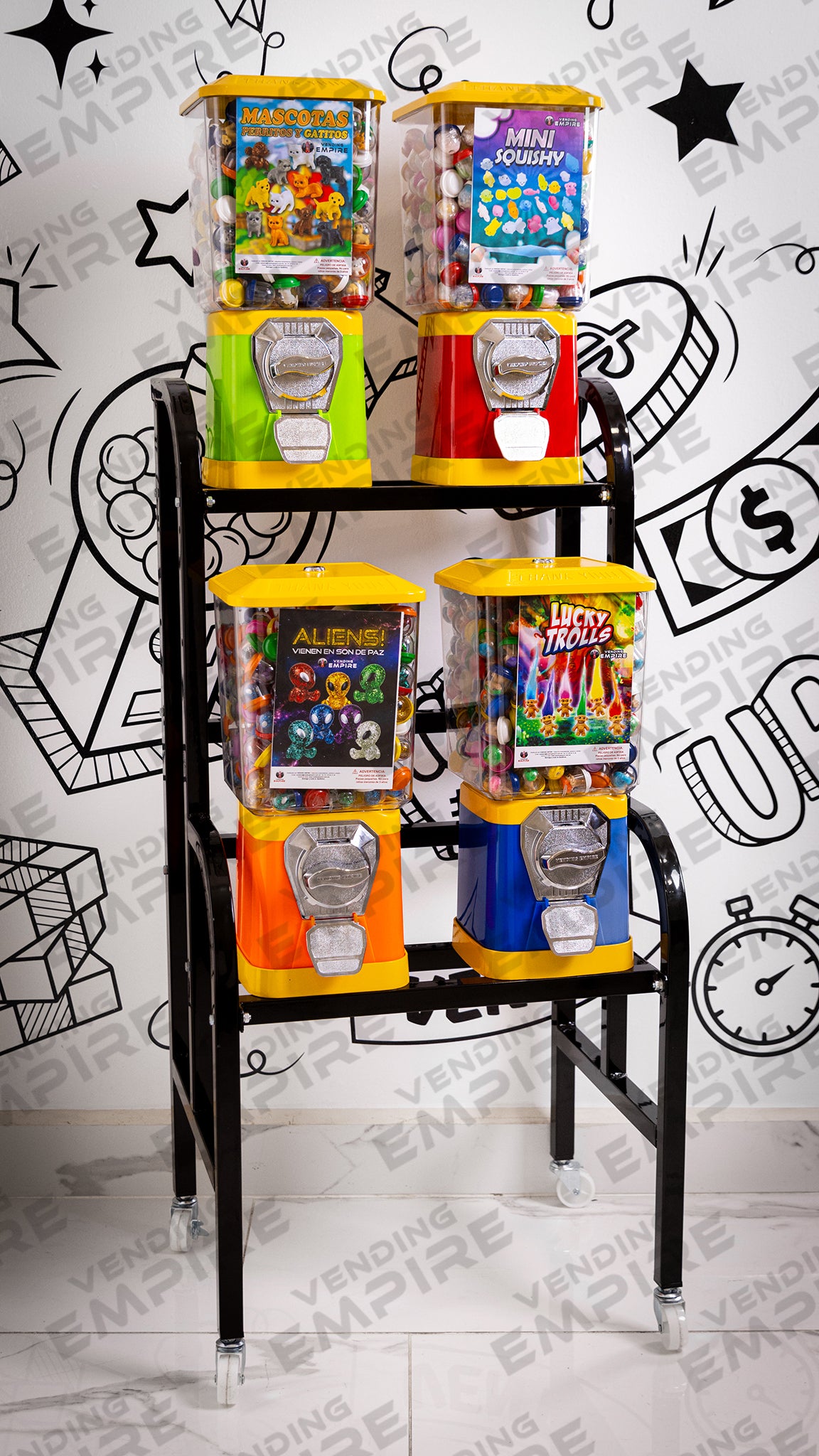 Rack de 4 Maquinas Expendedoras Clasicas Vending Empire [Envío Gratis]