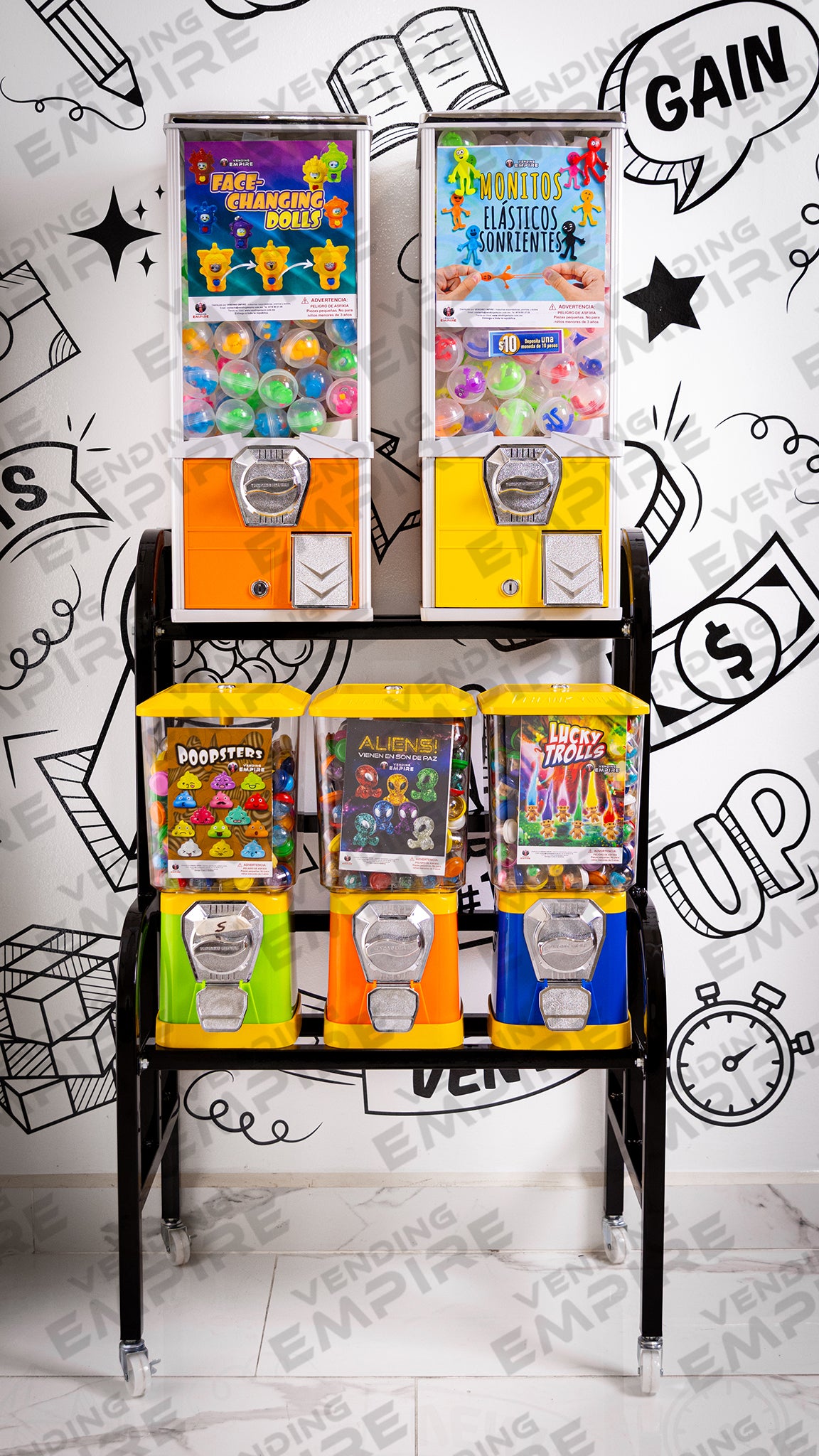 Rack Clasico con 5 Maquinas Expendedoras Vending Empire [Envío Gratis]