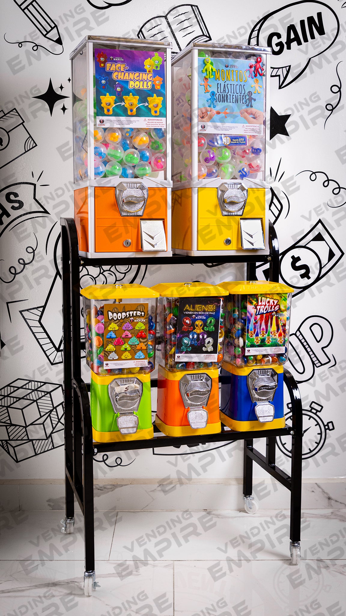 Rack Clasico con 5 Maquinas Expendedoras Vending Empire [Envío Gratis]