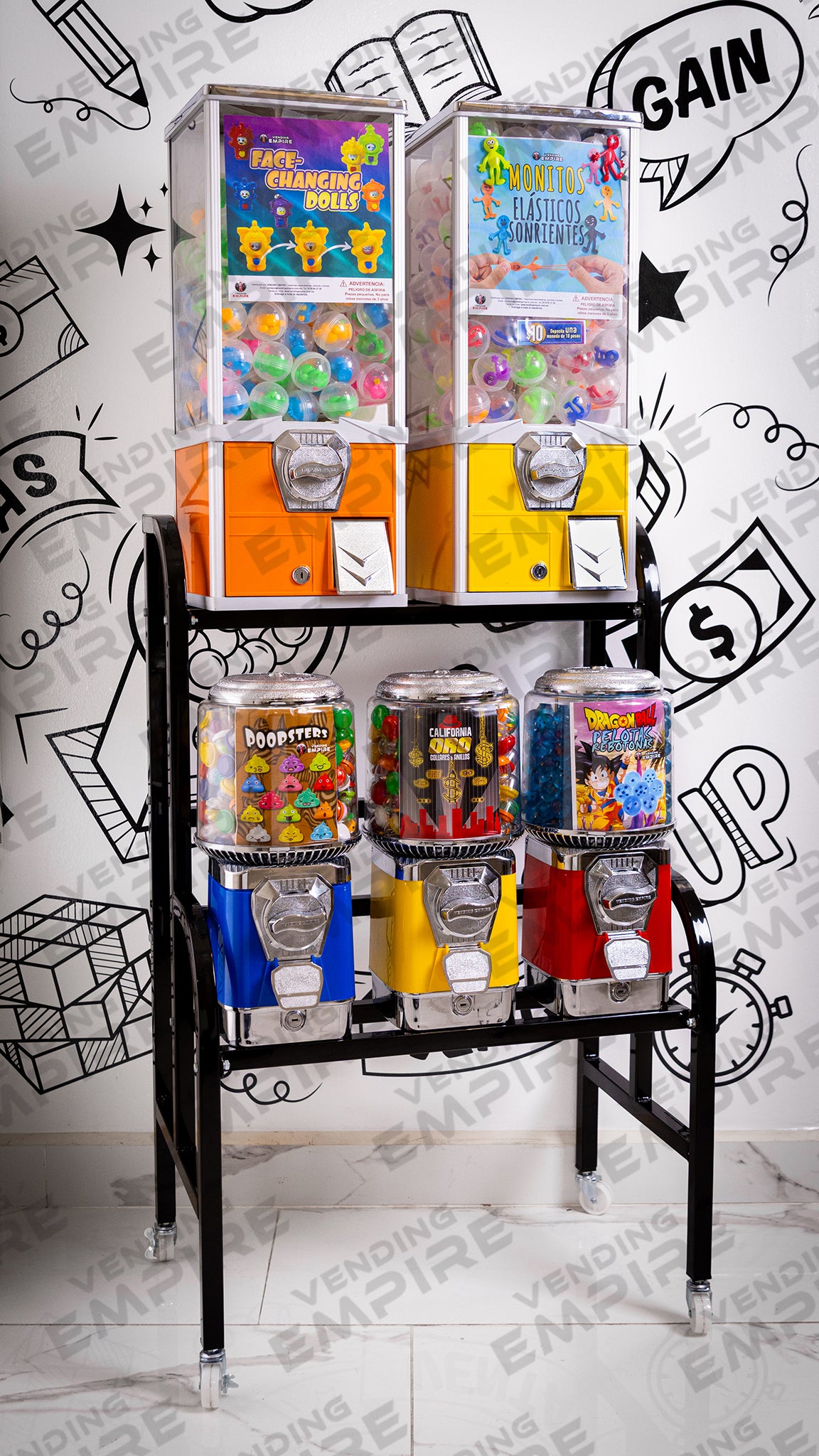 Rack Supremo con 5 Maquinas Expendedoras Vending Empire [Envío Gratis]