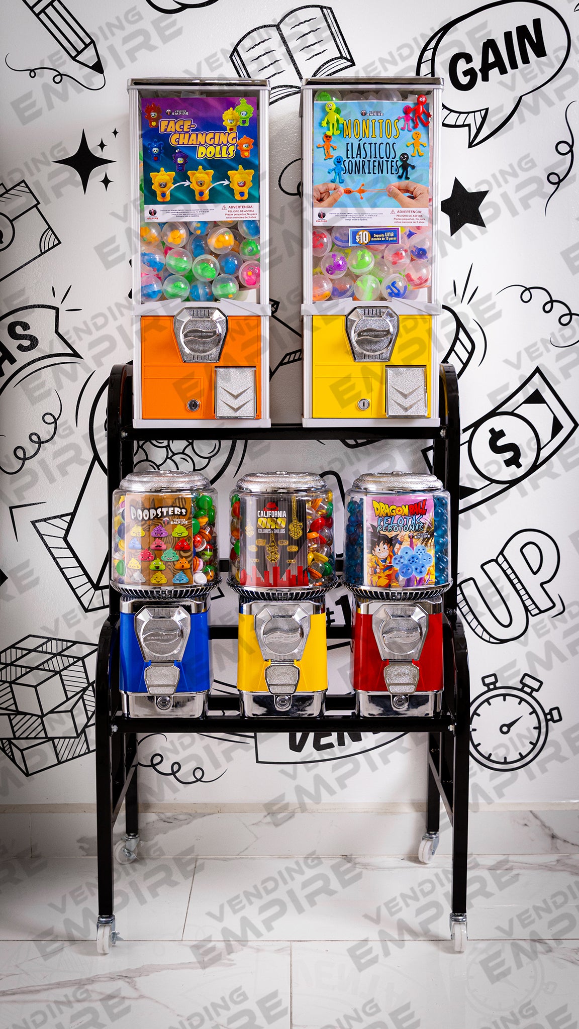 Rack Supremo con 5 Maquinas Expendedoras Vending Empire [Envío Gratis]