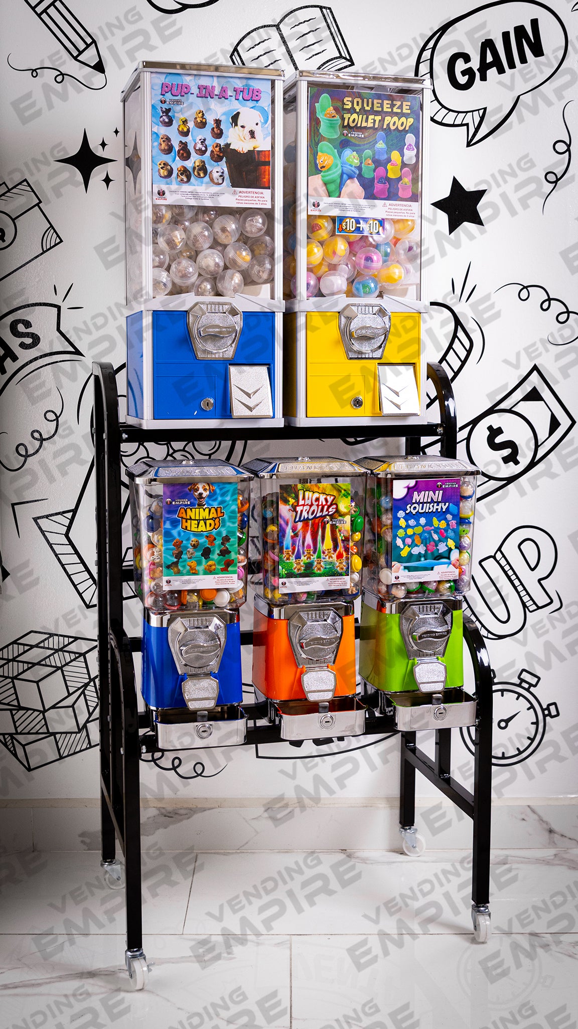 Rack Premium con 5 Maquinas Expendedoras Vending Empire [Envío Gratis]