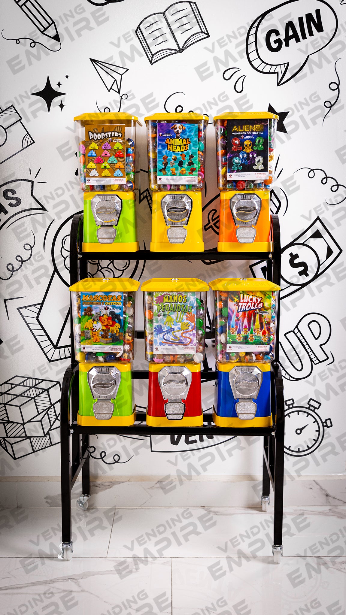 Kit de Rack Clasico con 6 Maquinas Expendedoras Vending Empire [Envío Gratis]