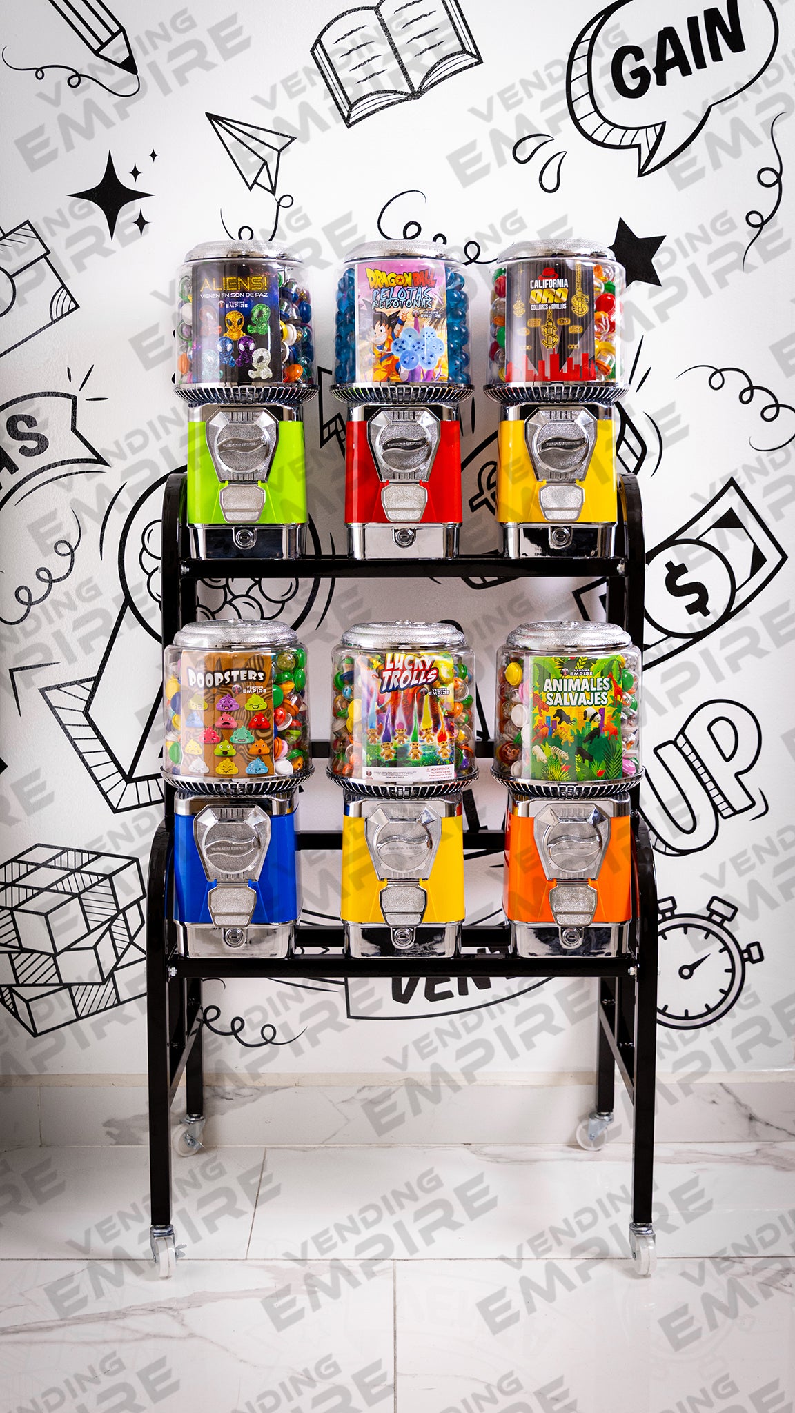Kit de Rack Supremo con 6 Maquinas Expendedoras Vending Empire [Envío Gratis]