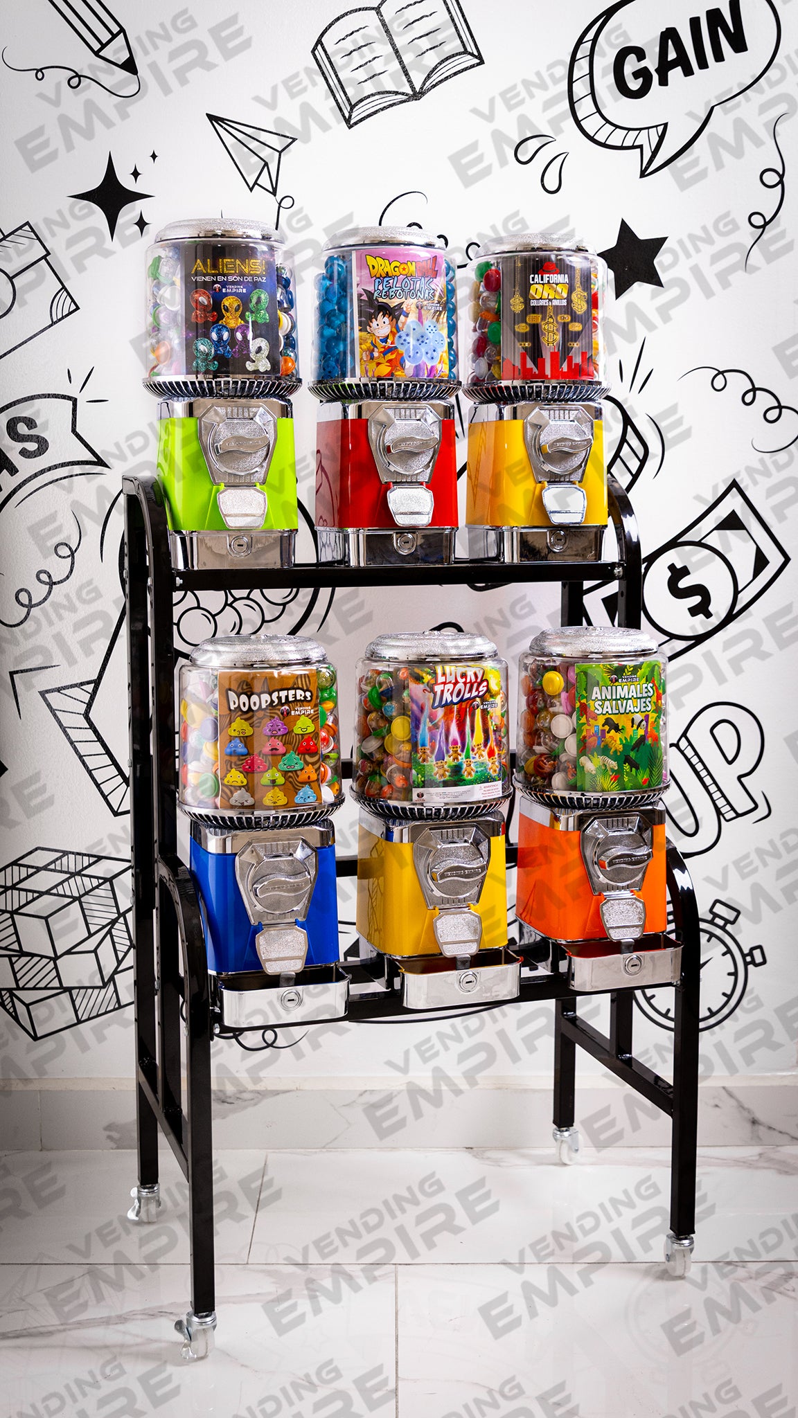 Kit de Rack Supremo con 6 Maquinas Expendedoras Vending Empire [Envío Gratis]