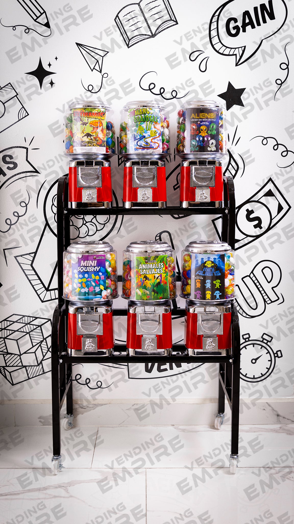 Kit de Rack con 6 Maquinas Expendedoras Rhino Nuevo [Envío Gratis]
