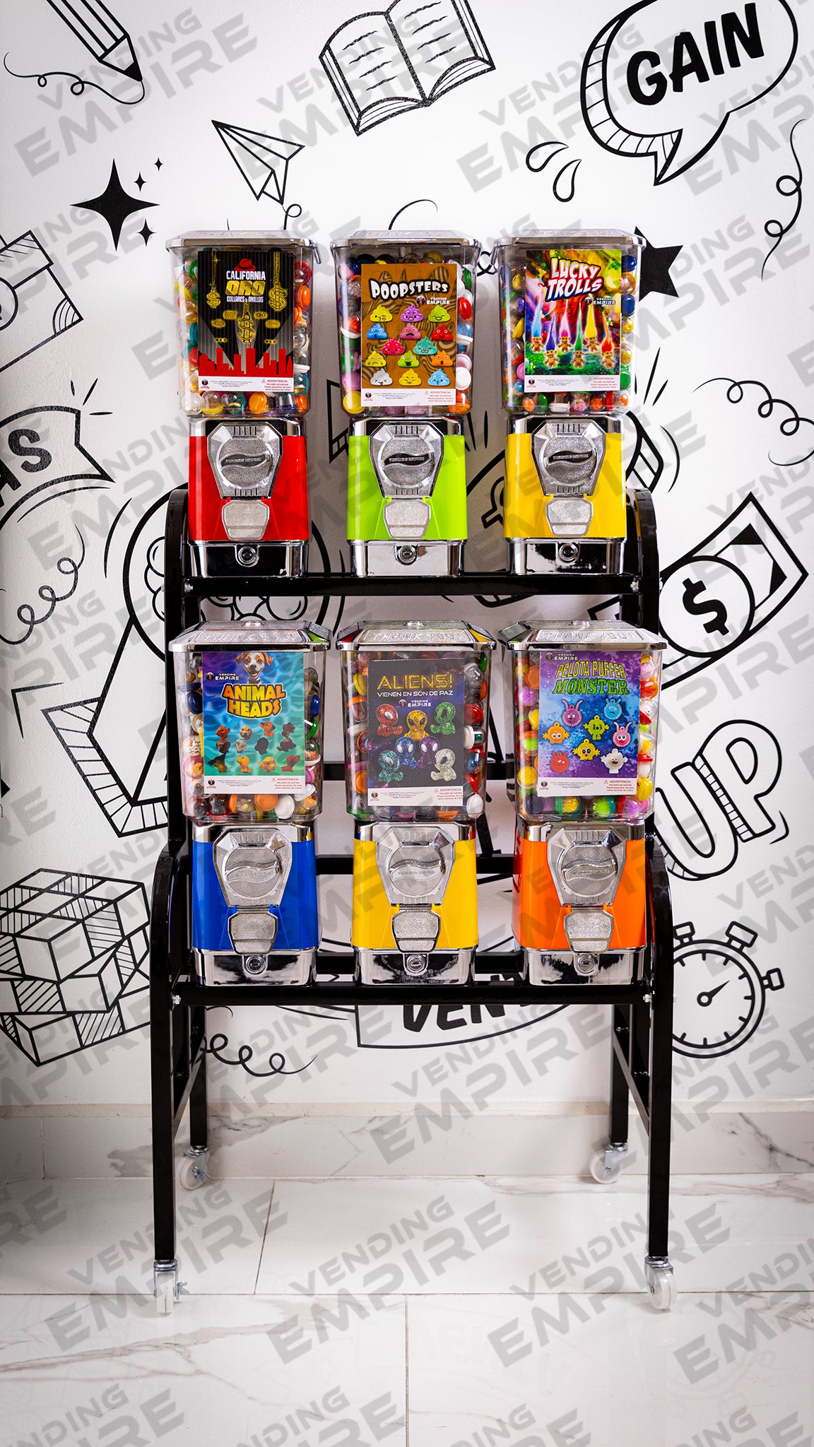 Kit de Rack Premium con 6 Maquinas Expendedoras Vending Empire [Envío Gratis]
