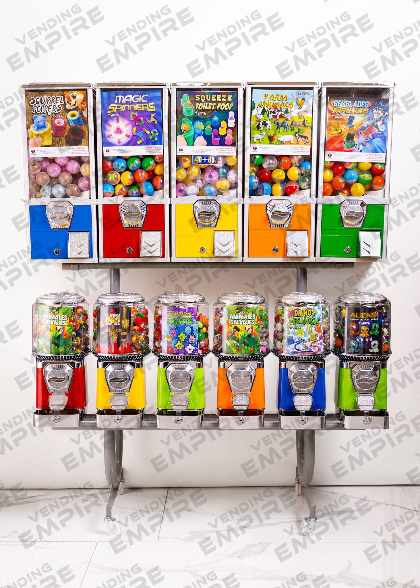 Kit de Rack Suprema con 11 Maquinas Expendedoras Vending Empire [Envío Gratis]