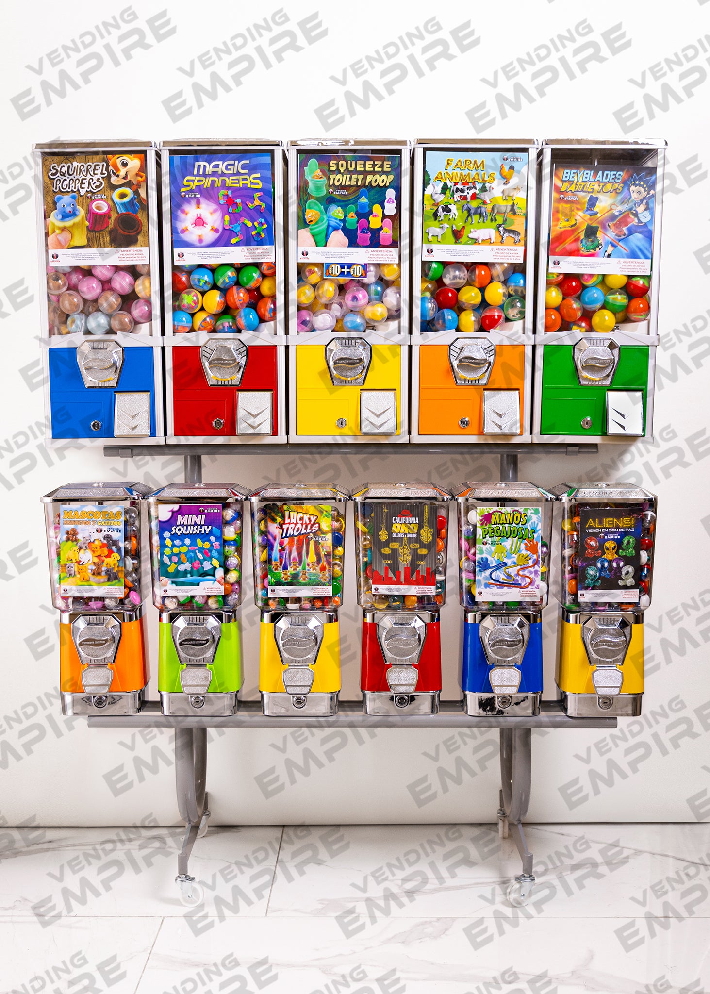 Kit de Rack Premium con 11 Maquinas Expendedoras Vending Empire [Envío Gratis]
