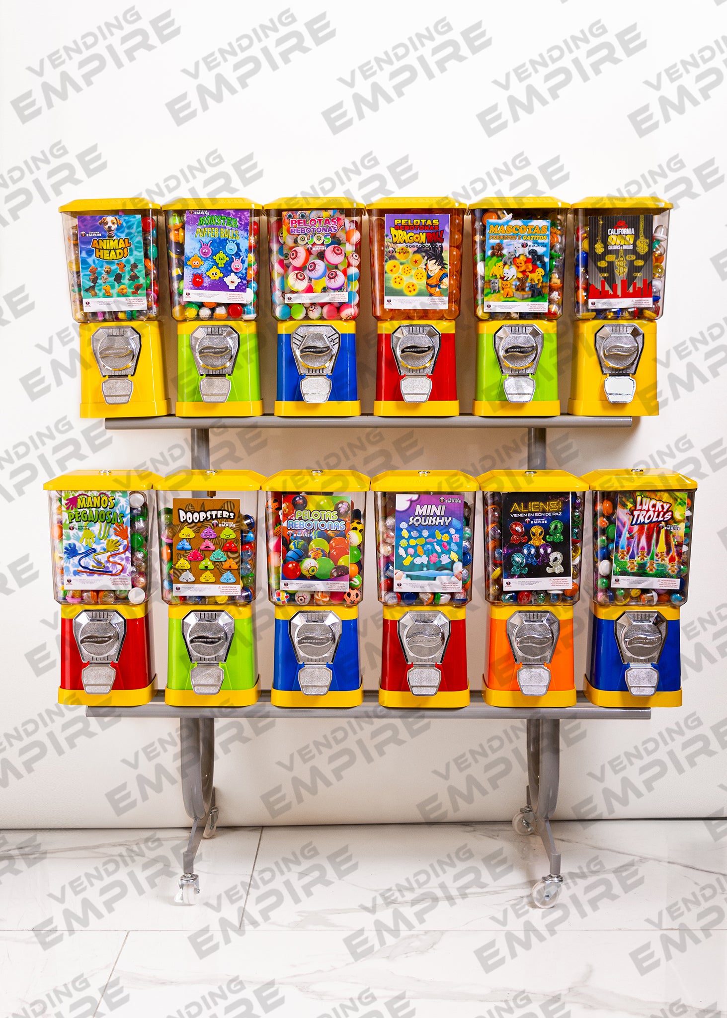Rack con 12 Maquinas Vending Clasicas de 1″ [Envío Gratis]