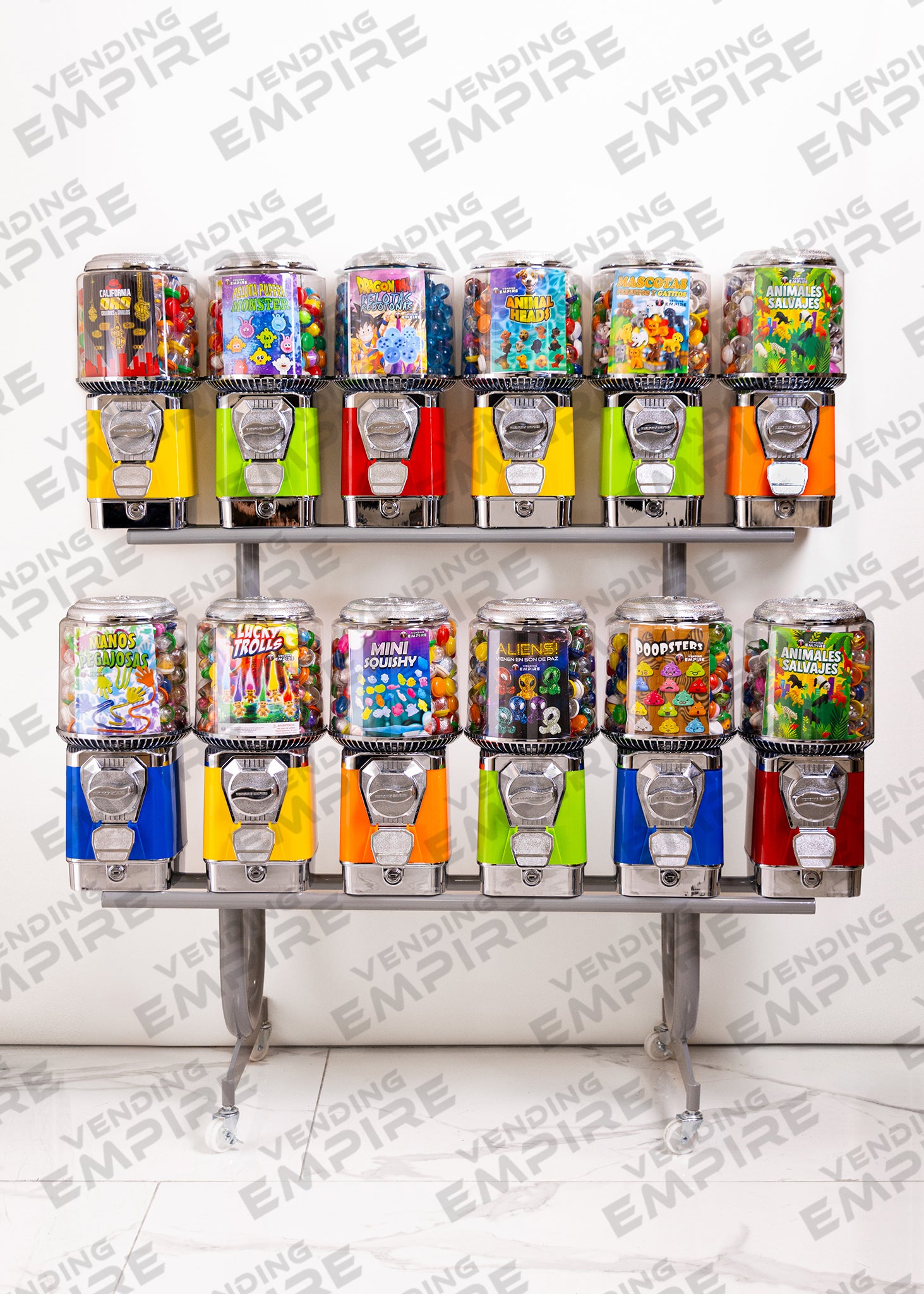 Rack con 12 Maquinas Vending Suprema de 1″ [Envío Gratis]
