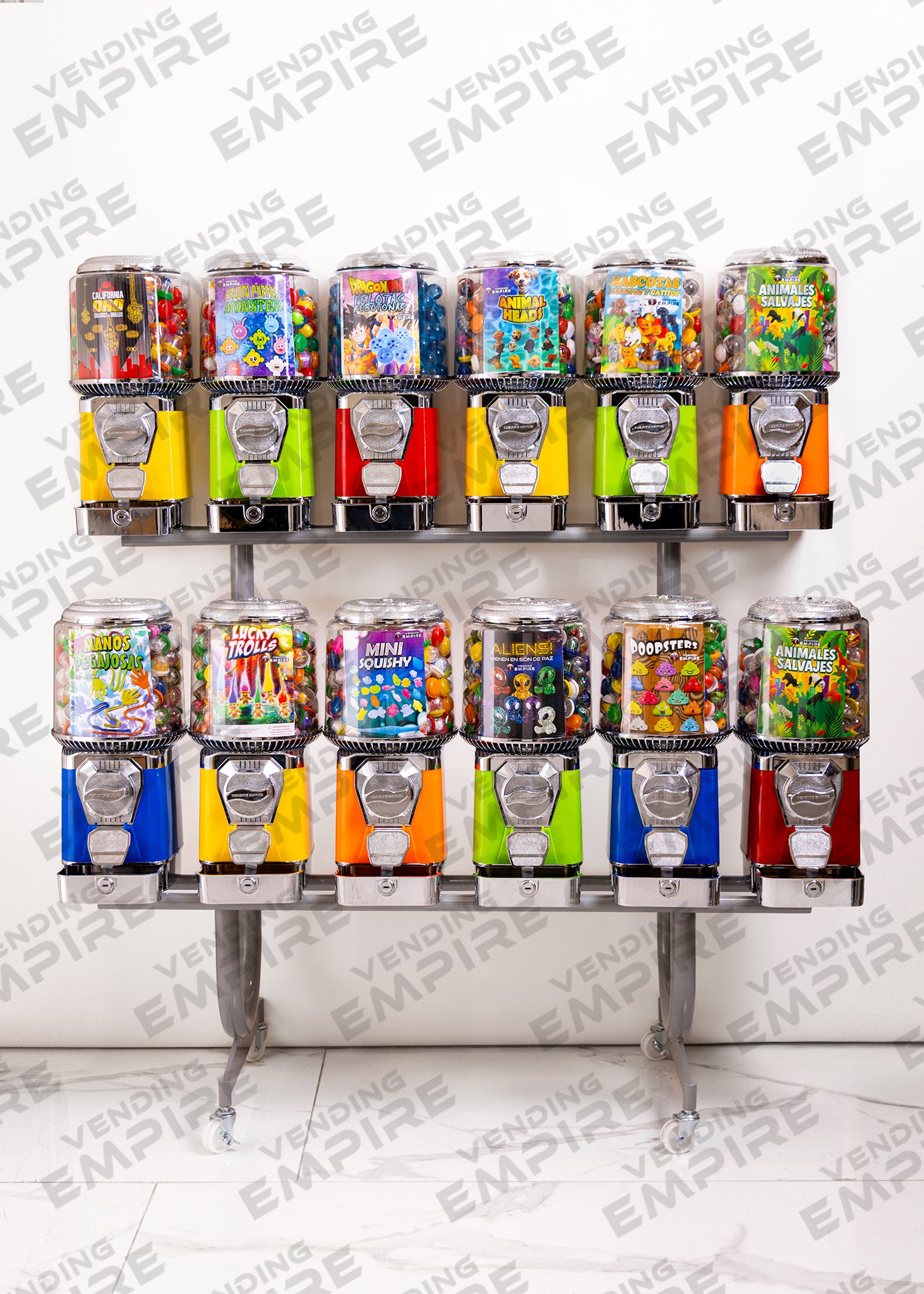 Rack con 12 Maquinas Vending Suprema de 1″ [Envío Gratis]