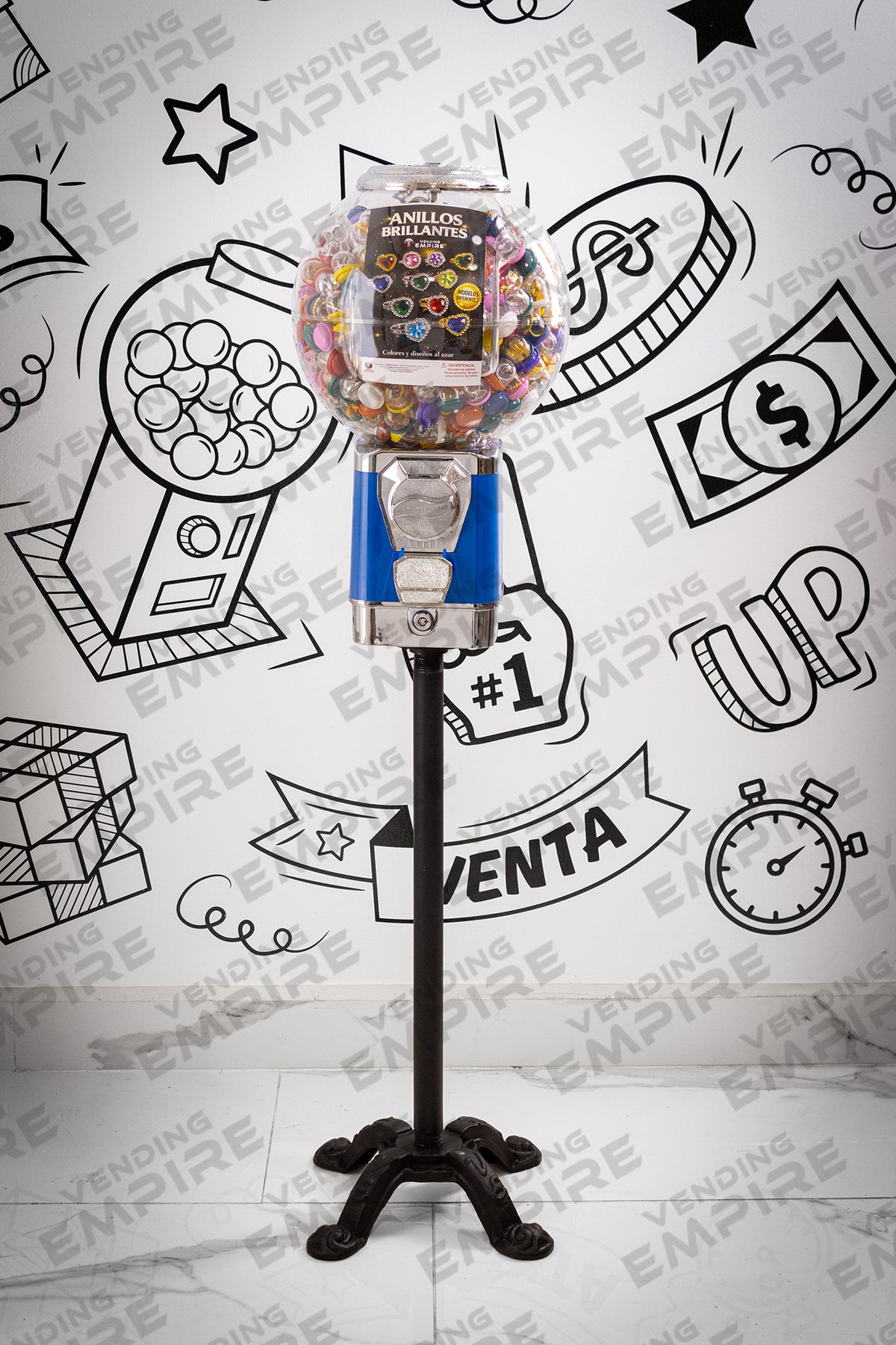 Máquina Chiclera Globo Vending Empire con Pedestal Araña